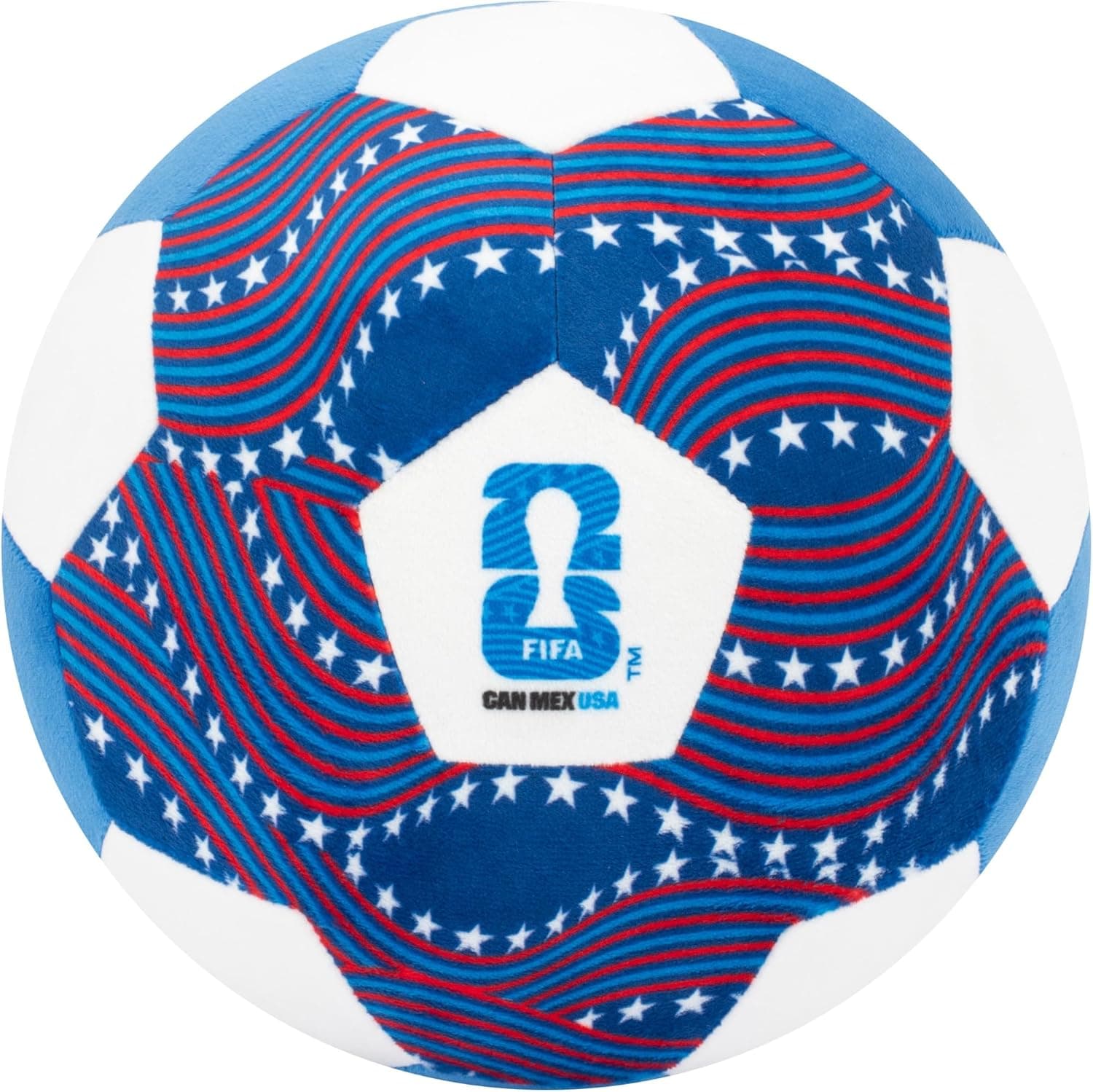 Jazwares FIFA® World Cup 2026 USA 9-Inch Plush Soccer Ball - Soft, Collectible World Cup™ Plush Toy - National Team Stars and Stripes Design