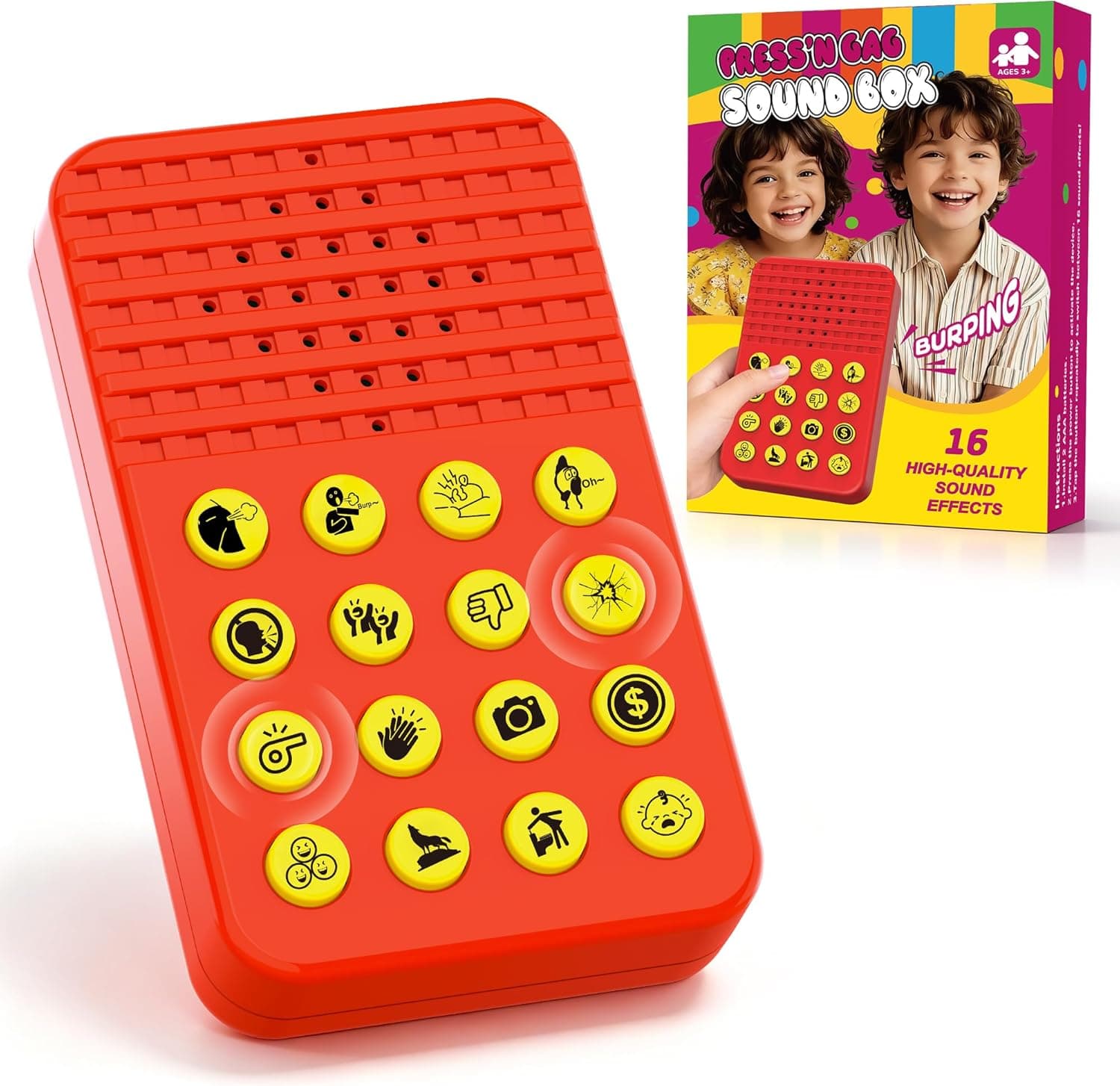 GEERAY Sound Effects Machine, 16 Hilarious Sounds Noise Maker, Portable Electronic Fart Machine, Cool Gag Prank Toy Gift for Boys Girls, Fun Practical Joke Toy for Kids Ages 6 7 8 9 10 Year Old