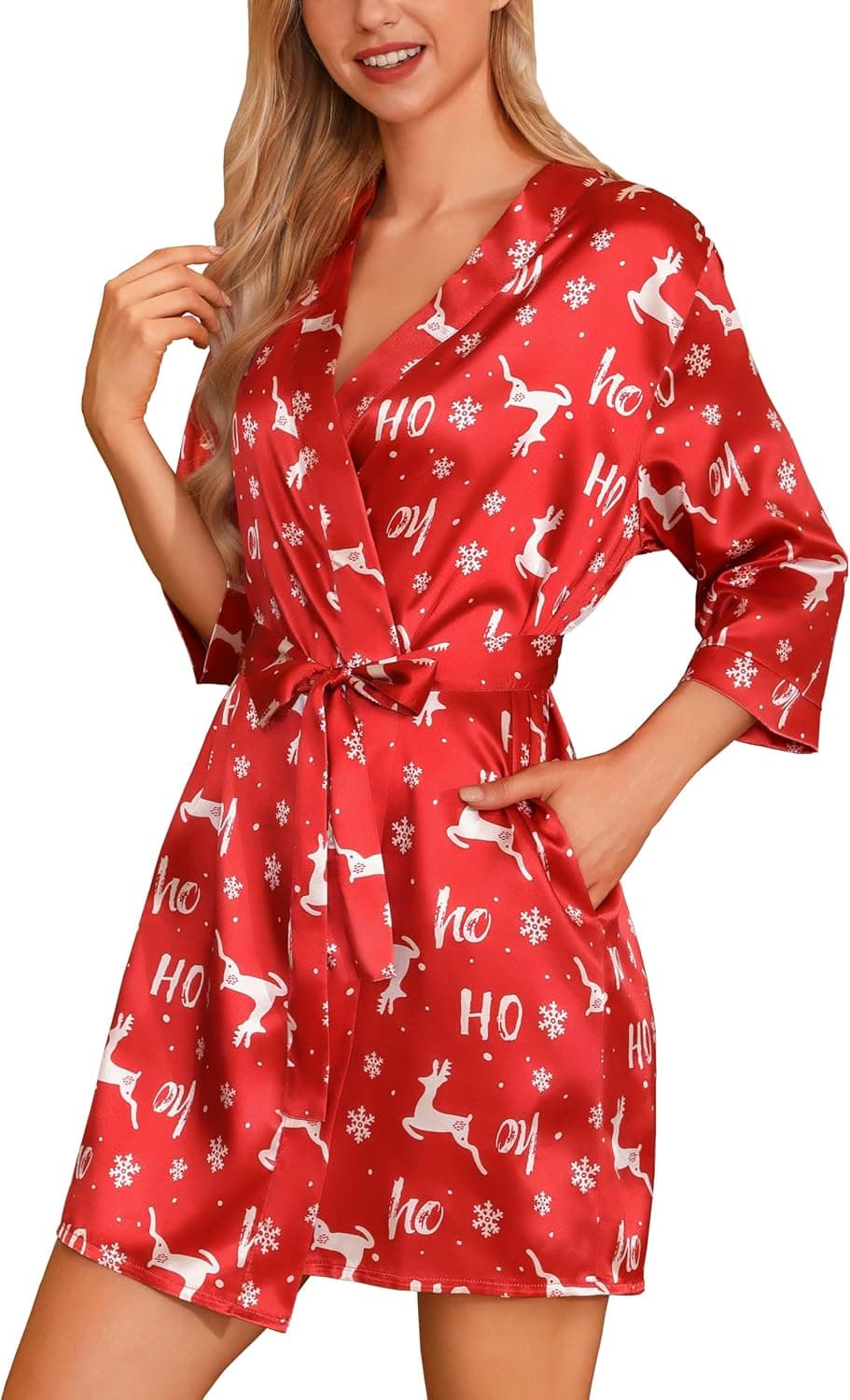 Women's Bride Bridesmaids Robe Short Satin Kimono Robes for Wedding & Bridal Party Silk Bathrobes for Women - image 1