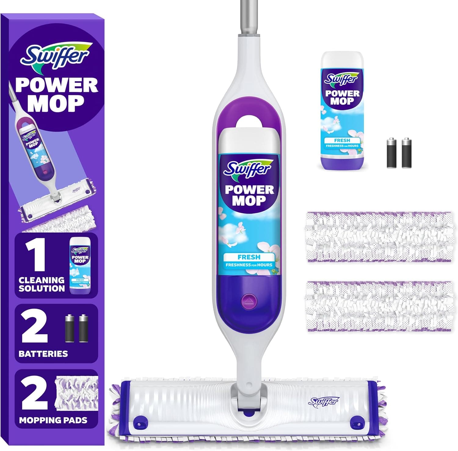 Swiffer PowerMop Mopping Kit - Electric Spray Cleaner for Multi-Surface and Wood Floors