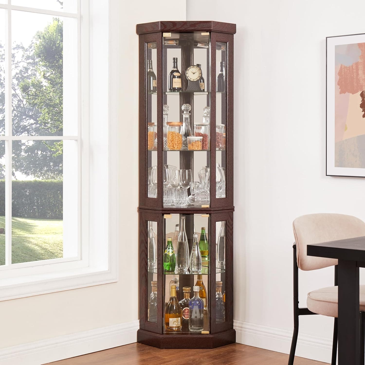 XUOXFUTZIG Lighted Corner Curio Cabinet – Elegant Glass Display Case - image 1