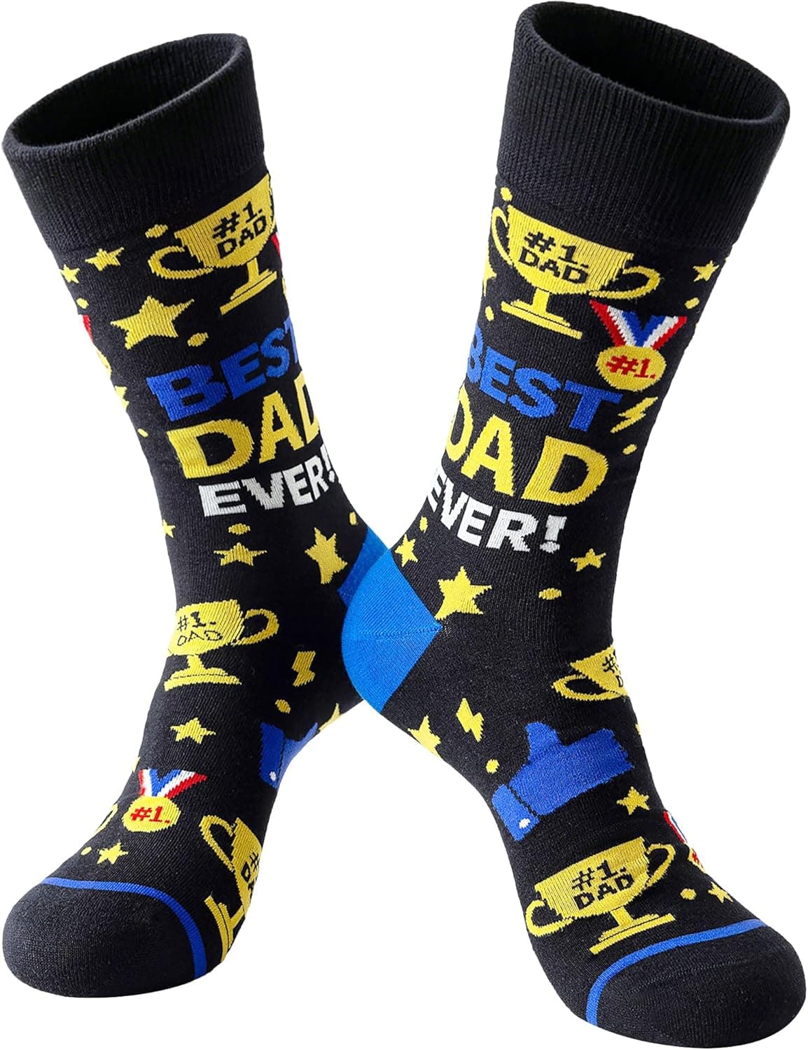 BISOUSOX Funny Socks for Men, Crazy Novelty Mens Dress Socks, Silly Funky Birthday & Father's Day Socks Size 8-12