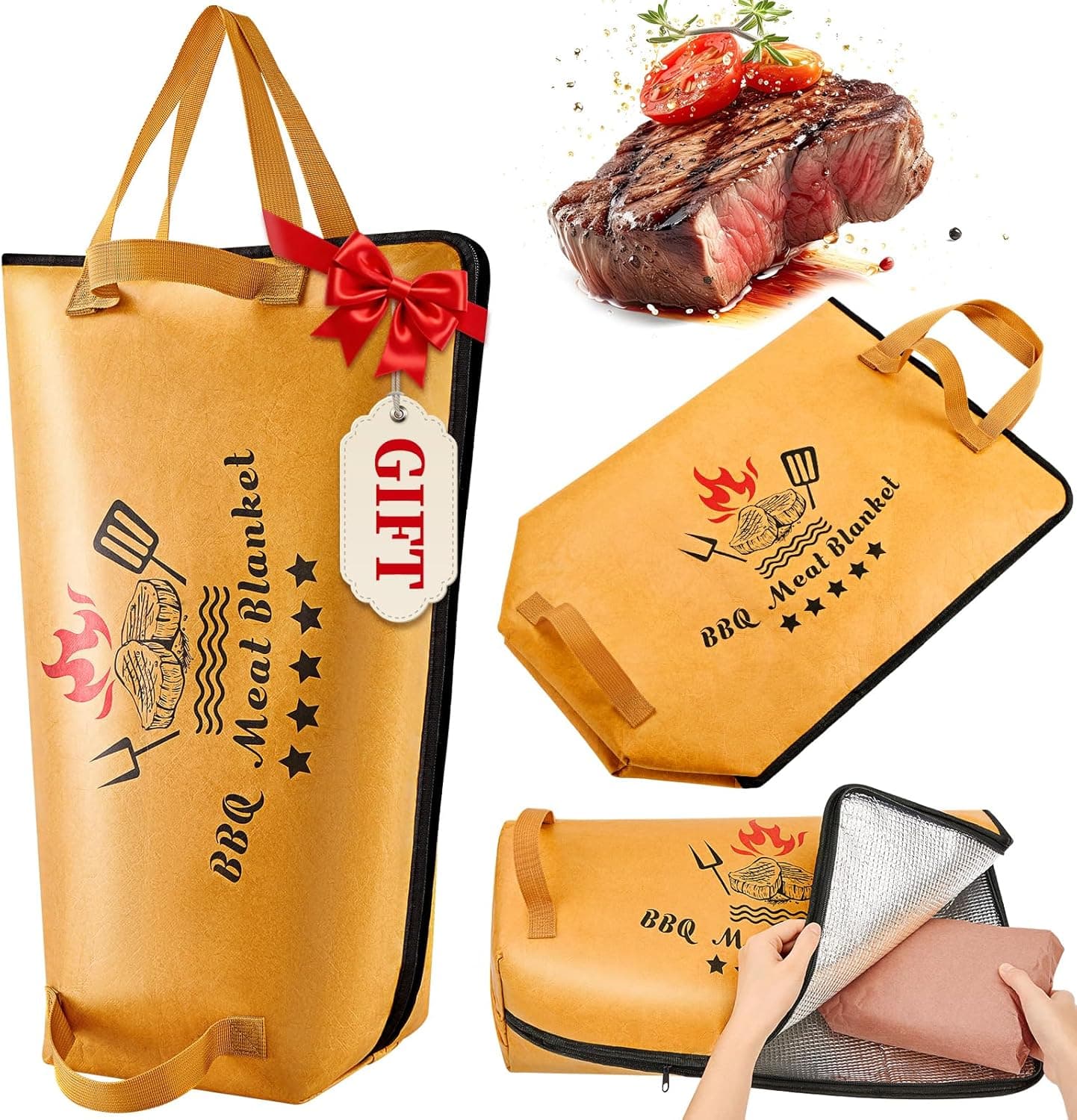 21in BBQ Blanket for Resting Meat, Thermal Insulated Smoked Meat Bag for Turkey, Beef, Brisket and Pork Shoulder, Portable Outdoor Camping Picnic Kitchen Supplies, Ideal Gift for Men