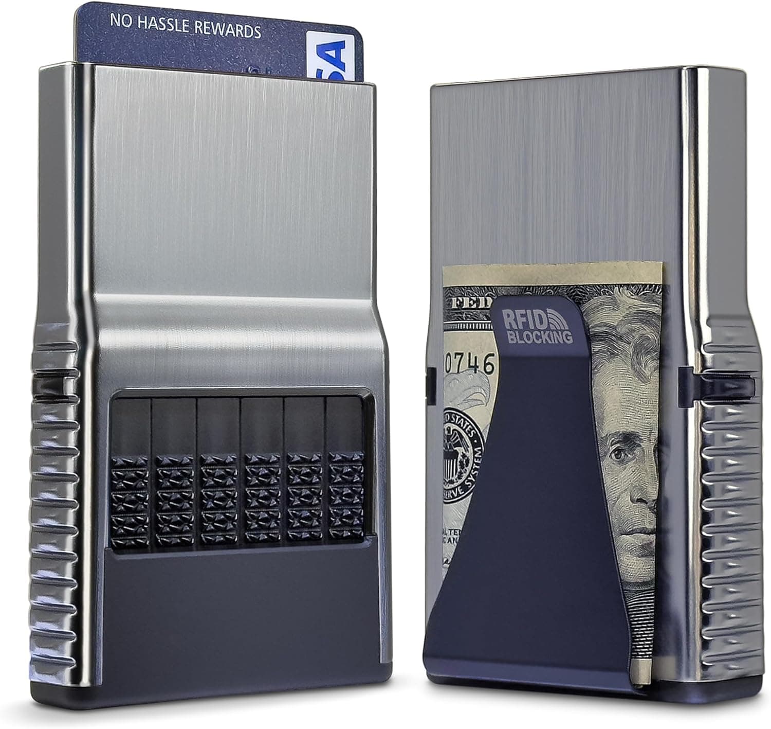 ACM 2.0 Featherweight Wallet - Exact Card Select and Storage - RFID Blocking with Patented Scratch & Damage Free Card Protection - (Chrome Silver)