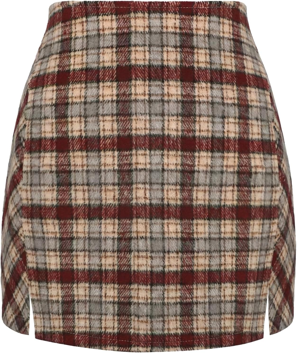 Mini Plaid Skirt for Women A-Line High Waisted Bodycon Skirts Winter Casual Skirt