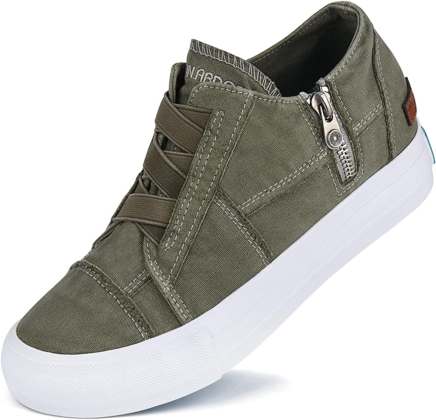 JENN ARDOR Wedge Sneakers for Women Fashion Canvas Shoes Casual Platform Hidden Heel Womens Slip On Sneaker Non Slip Side Zipper - image 1