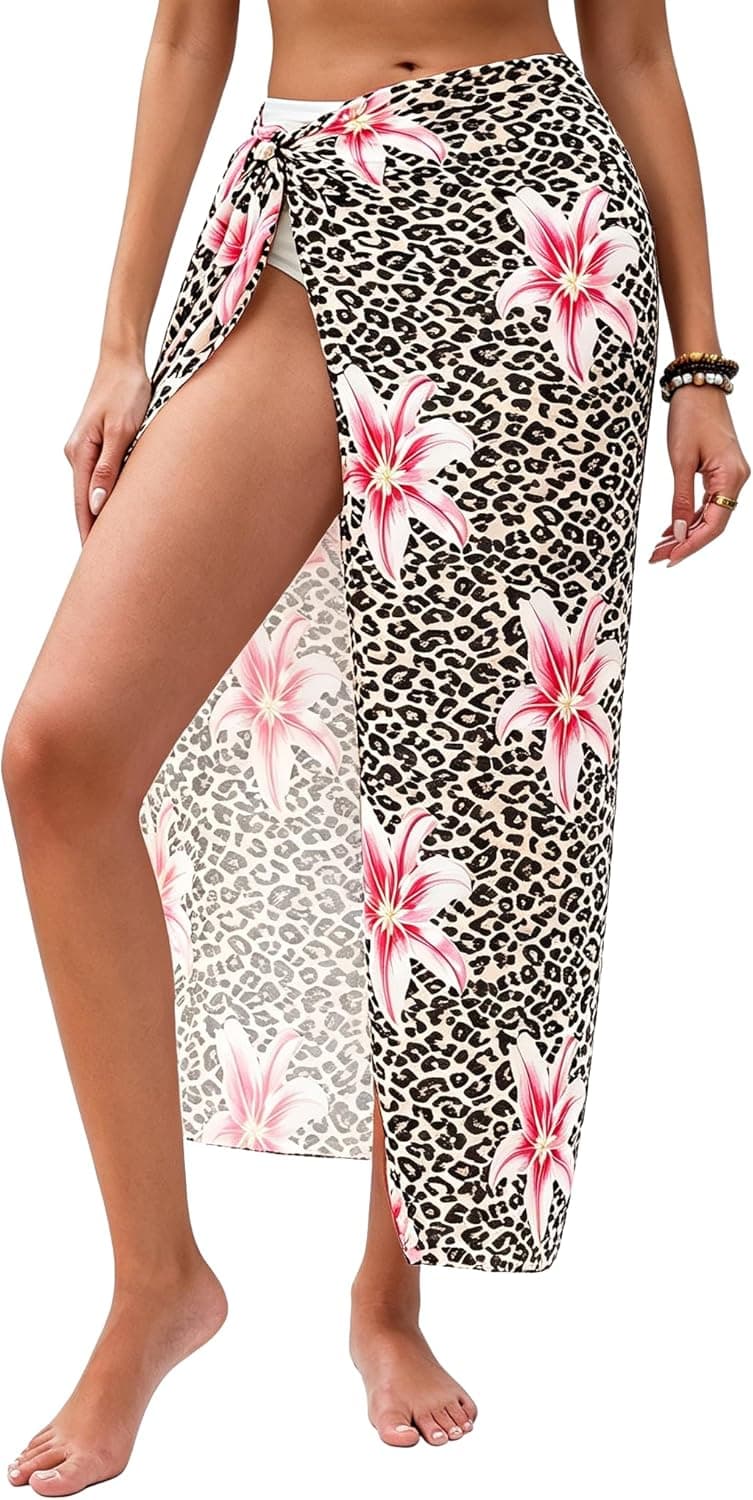HORISUN Women Semi-Sheer Mesh Woven Beach Sarong Long Bikini Wrap Pareo Casual Swimsuit Cover Up for Summer