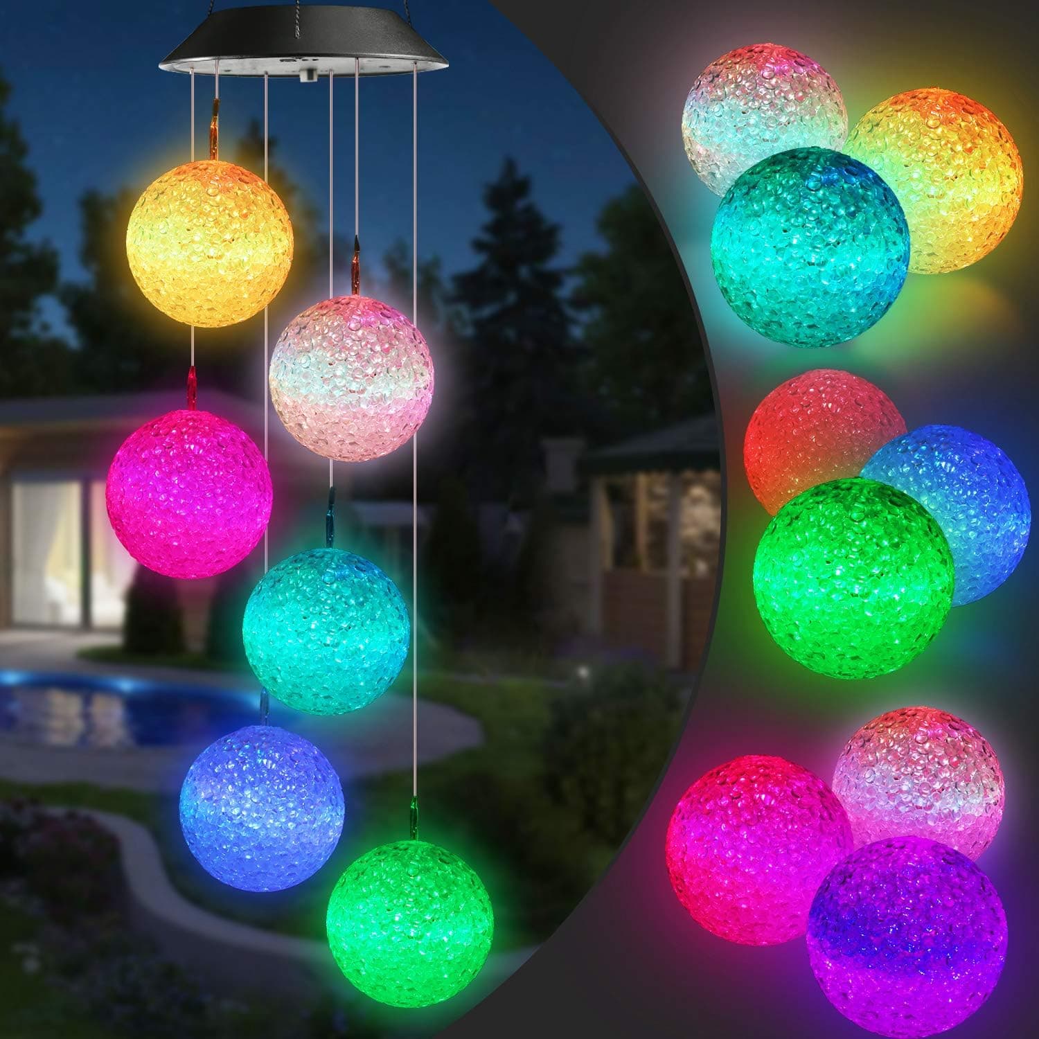 Toodour Solar Wind Chime: Magical Color-Changing Lights for Your Porch 🌙