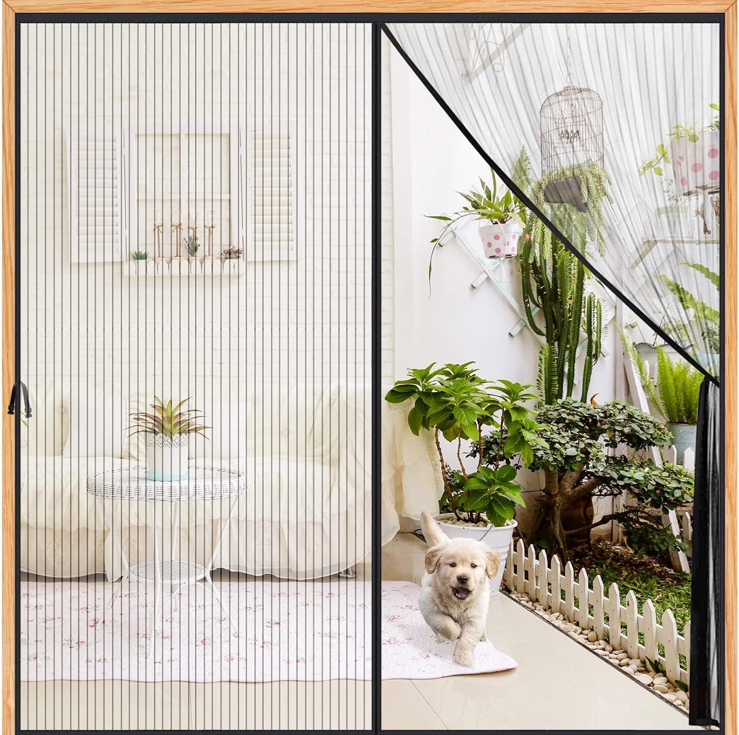Elytsemoh Magnetic Screen Door Fiberglass-Fit 48x80'' Door-Screen