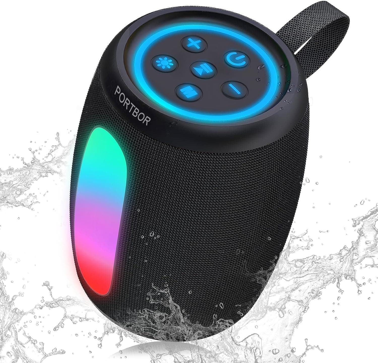 Portable Bluetooth Speaker, 2026 Powerful Stereo Loud Sound Wireless Speaker with 8 LED Modes, IPX5 Waterproof, 36H Playtime, BT 5.3, AUX, TWS Pairing - image 1