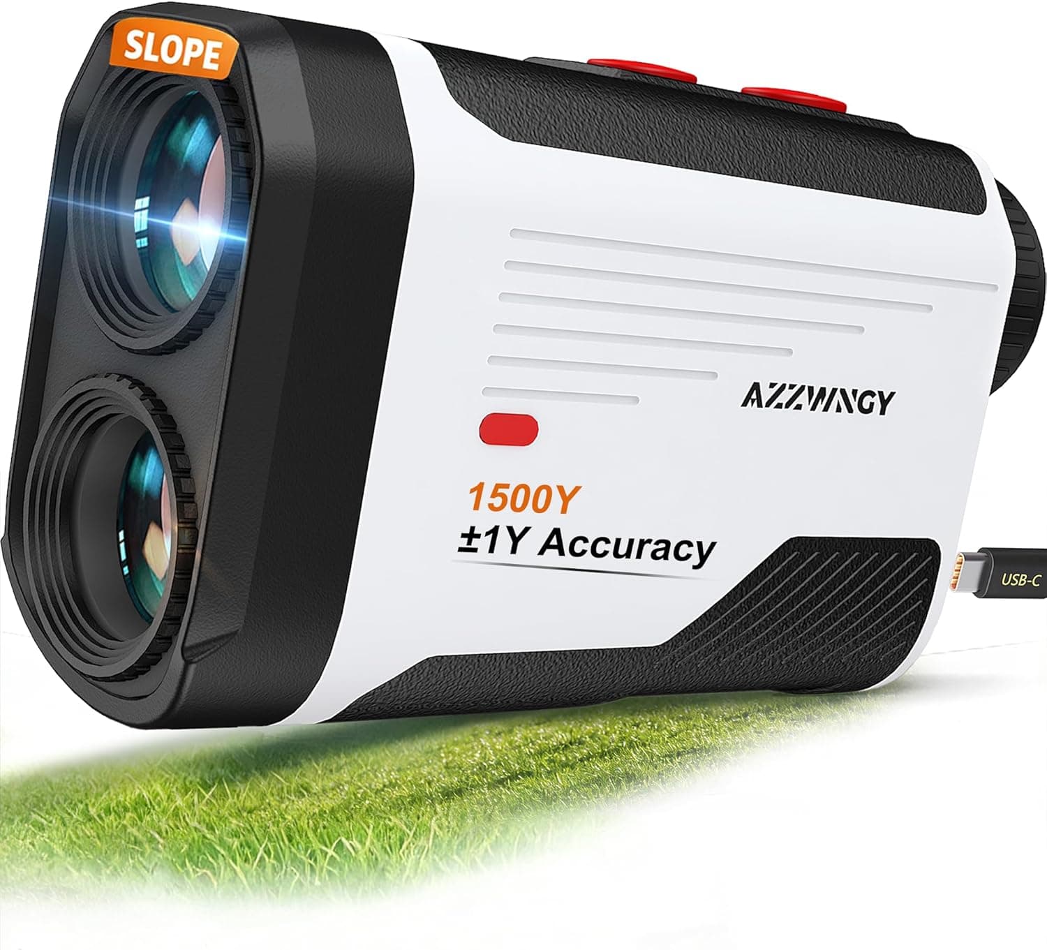 Golf Rangefinder with Slope - 1500 Yards Laser Range Finder for Golf & Hunting, 7X Magnification, High-Precision Flag Locking Vibration, Rechargeable, IP54 Waterproof, Built-in Magnetic Strip