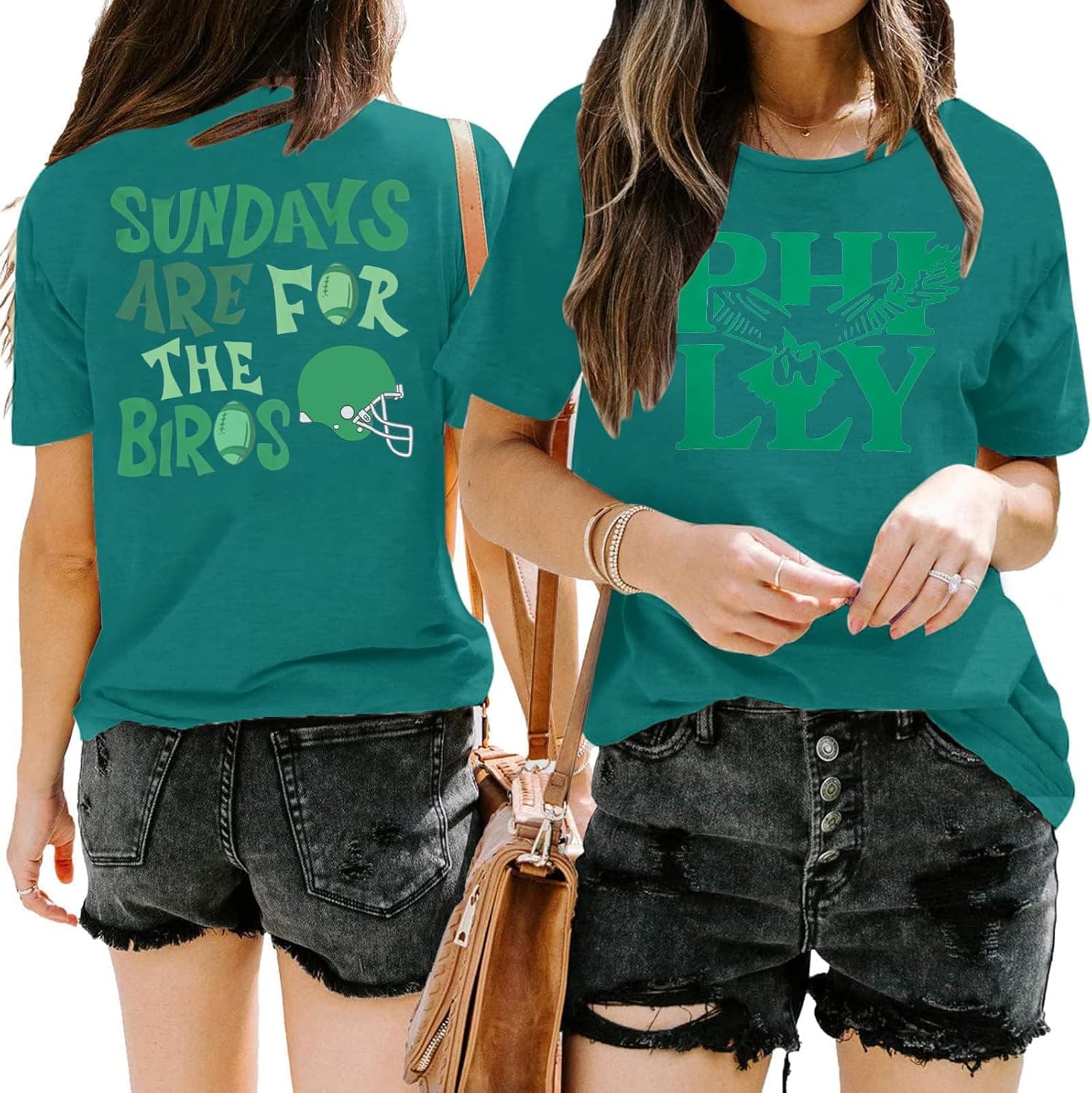 Football Shirt for Women Sunday Funday T Shirt Game Day Tee Cute Print Crewneck Tee - image 1