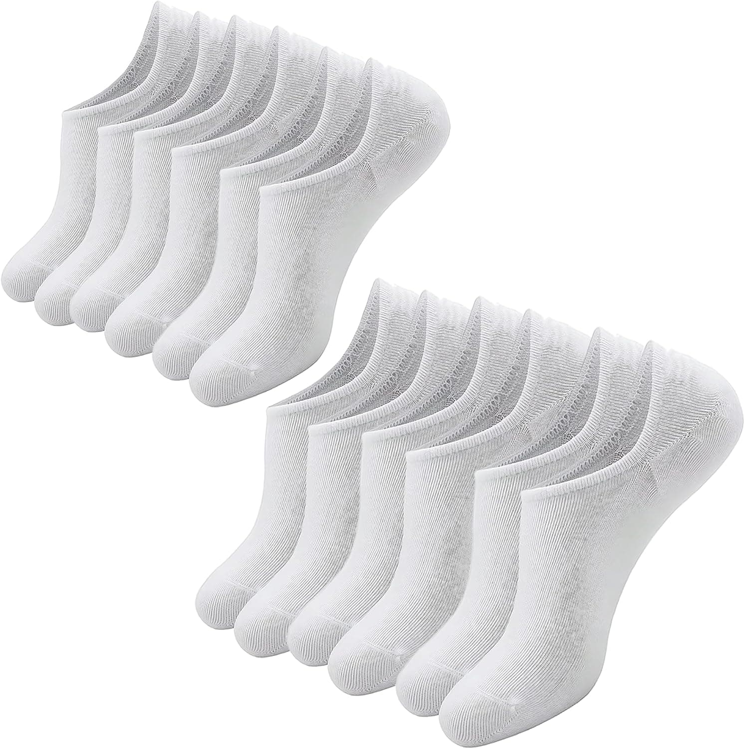 Non Slip Women's No Show Socks : Soft Comfort for Office Wear - Breathable Easy Fit Low Cut Flat Socks 6 Pairs