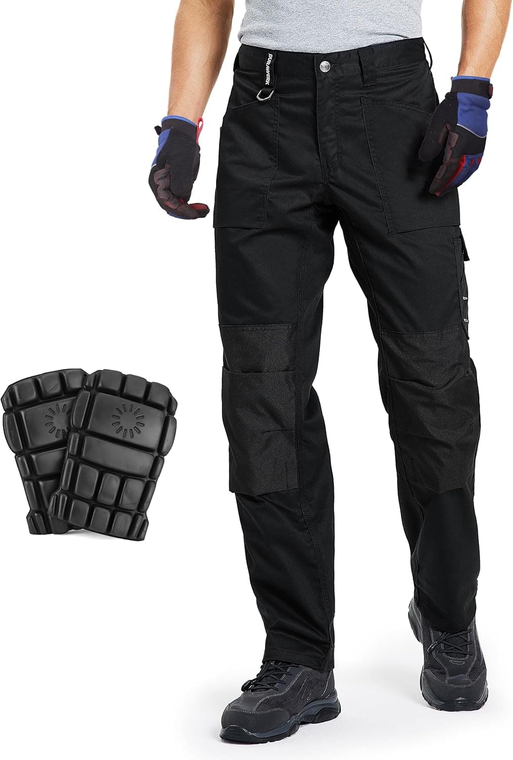 Men's Work Pants, Carpenter Pants with Reinforced Knee Pad Pockets & Knee Pads, Cargo Pants for Construction - image 1
