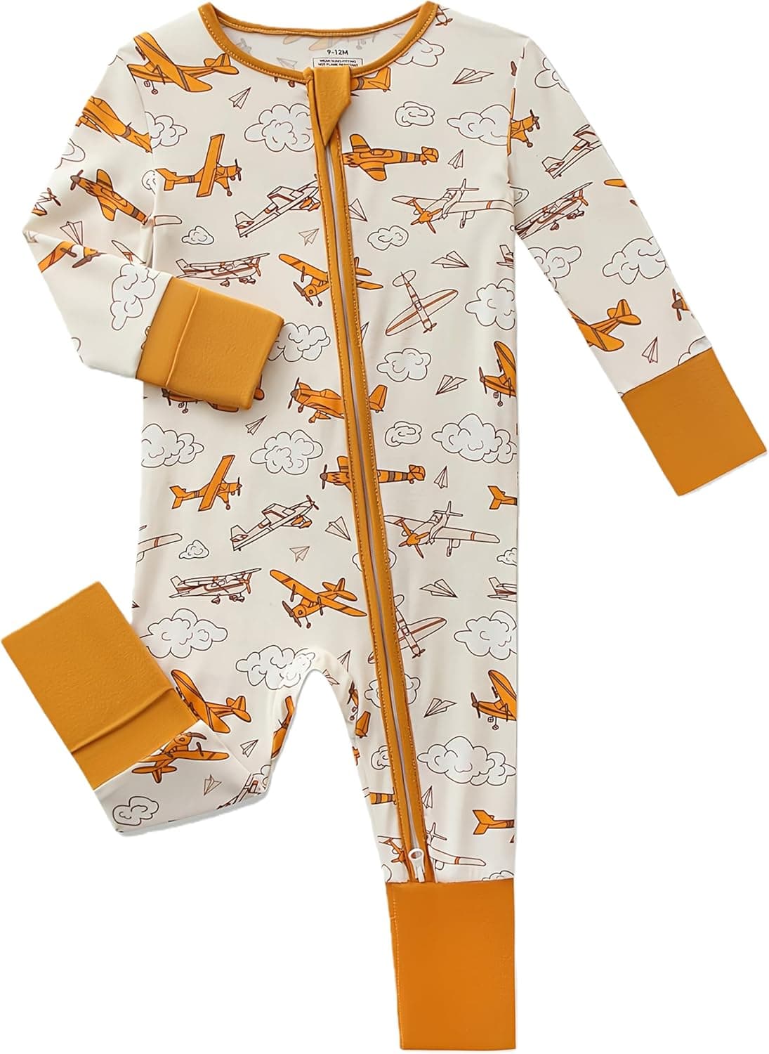 Infant Baby Clothing Bamboo Rayon Footies, Newborn outfit Footed Long Sleeve Jumpsuit with Zipper & Mitten Cuffs - image 1