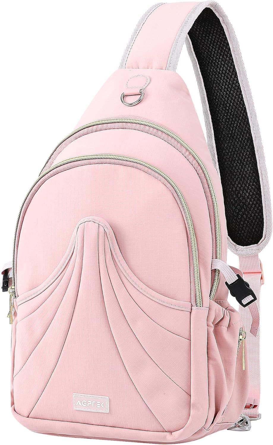 AGPTEK GPTEK Diaper Sling Bag, Small Crossbody Bags for Mom with Insulted Pockets & Water Bottle Holder, Water-Resistant,Convertible Shoulder Pack for Daily Park Visit Trip Travel, Pink | 2 Insulated bottle, Multiple Pockets, Convertible Straps, Water-Resistant, Anti theft Back Bag