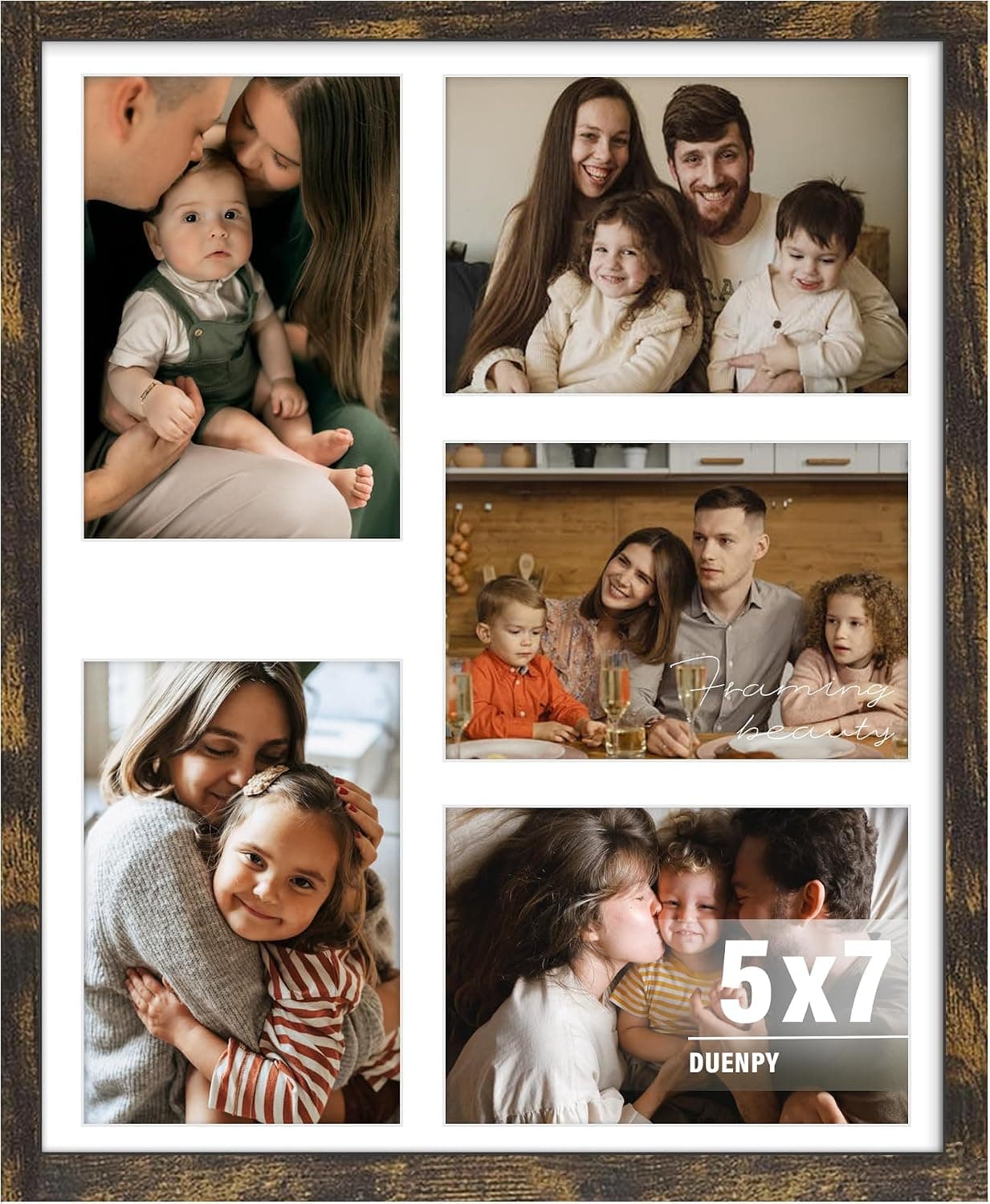 13x16 Collage Frame For 5 5x7 Photos Brown