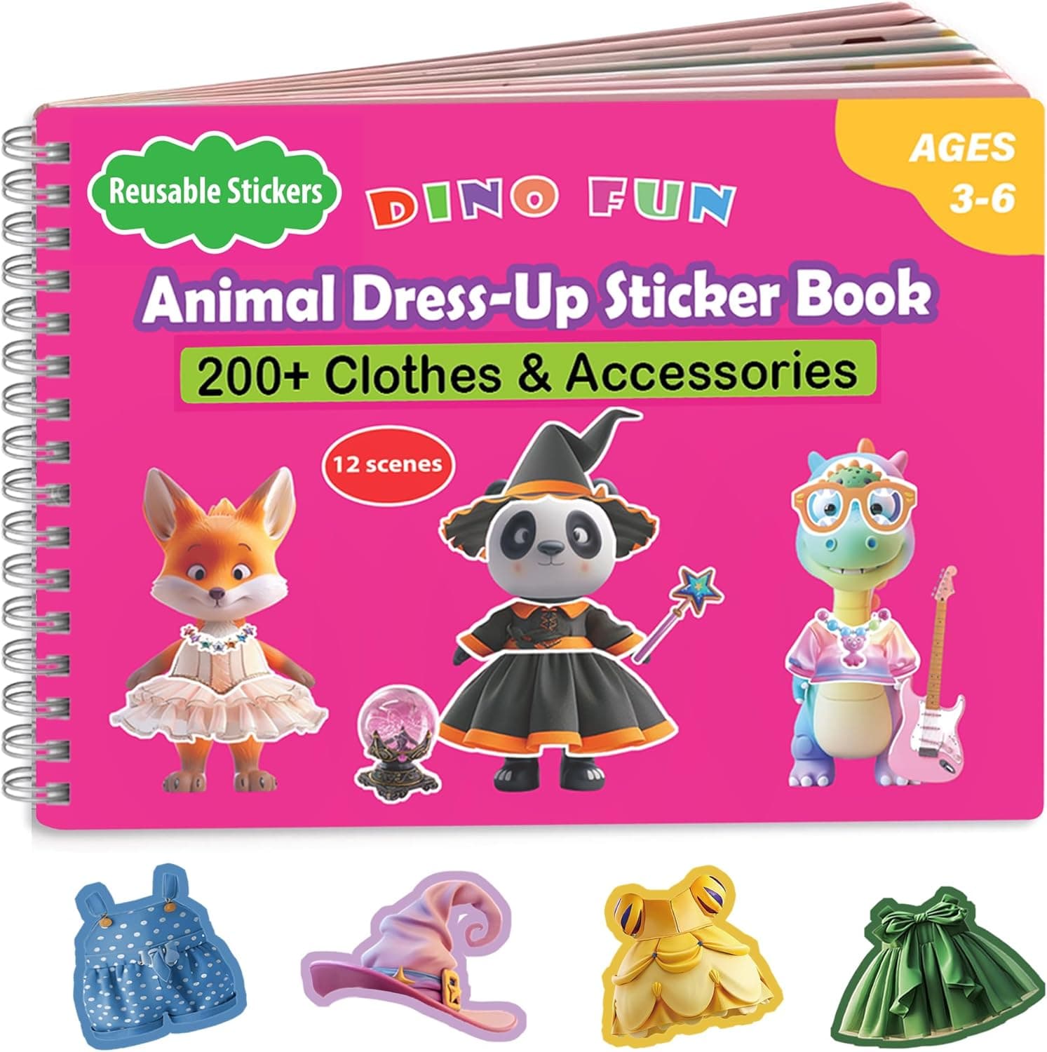 Dino Fun Animal Dress-Up Sticker Book for Kids