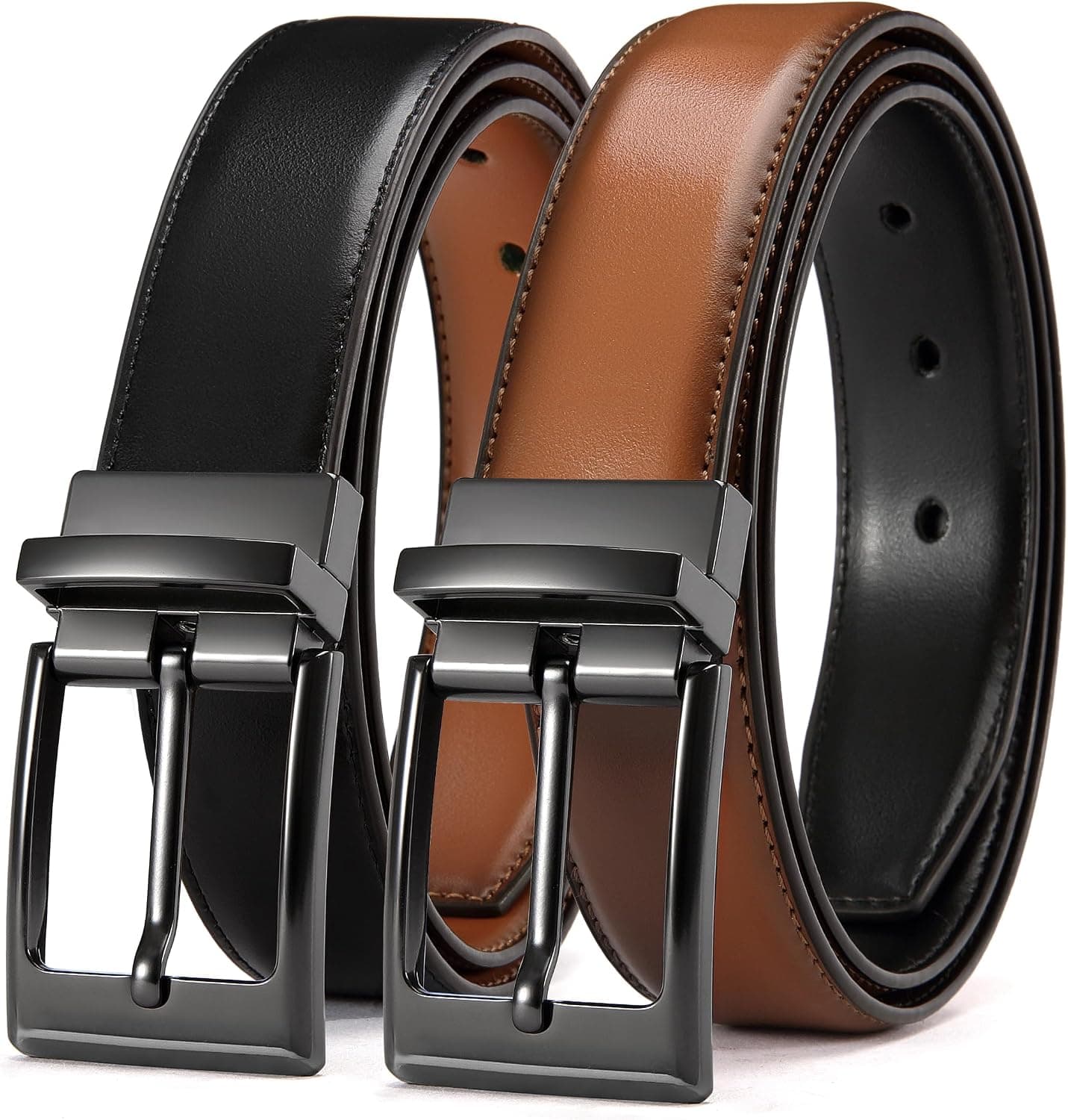 CHAOREN Reversible Belt Men 1 Piece - 1.25" Leather Dress Belt - image 1