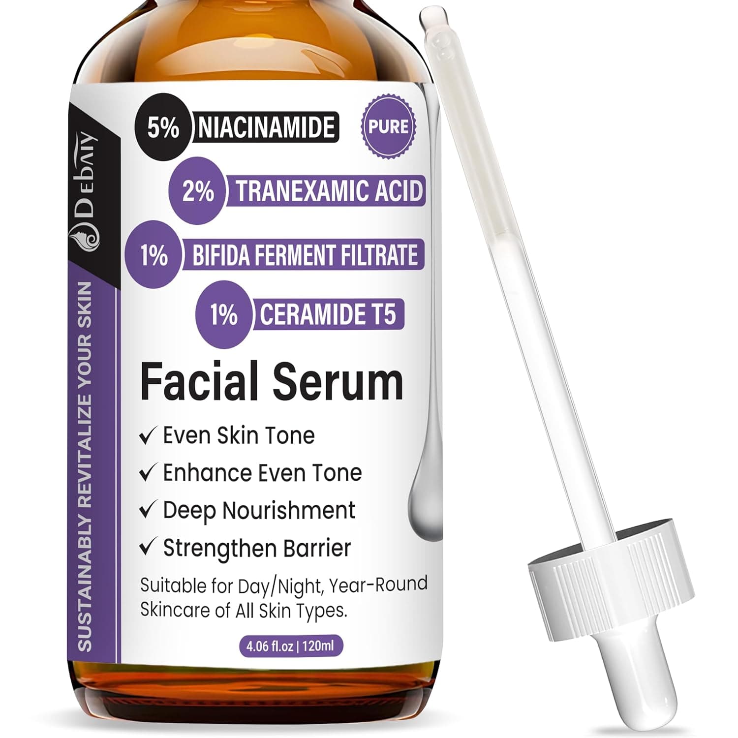 5% Niacinamide Facial Serum with Tranexamic Acid Enhance Even Tone & Strengthen Skin Barrier (4.06fl.oz/120ml)
