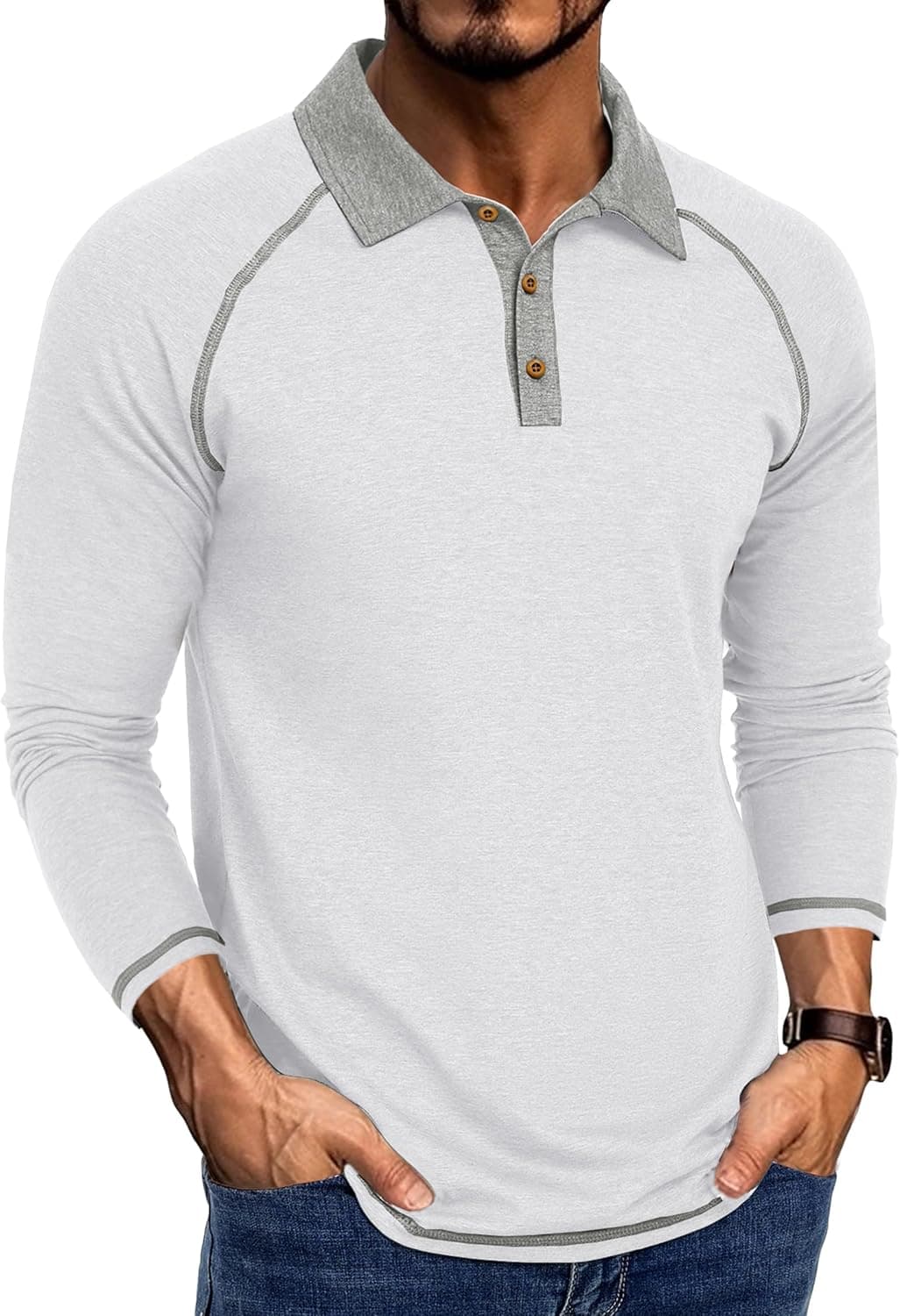 Polo Shirts for Men Basic Short Sleeve Shirt Button Solid Color Casual Tees Golf Stylish Tops