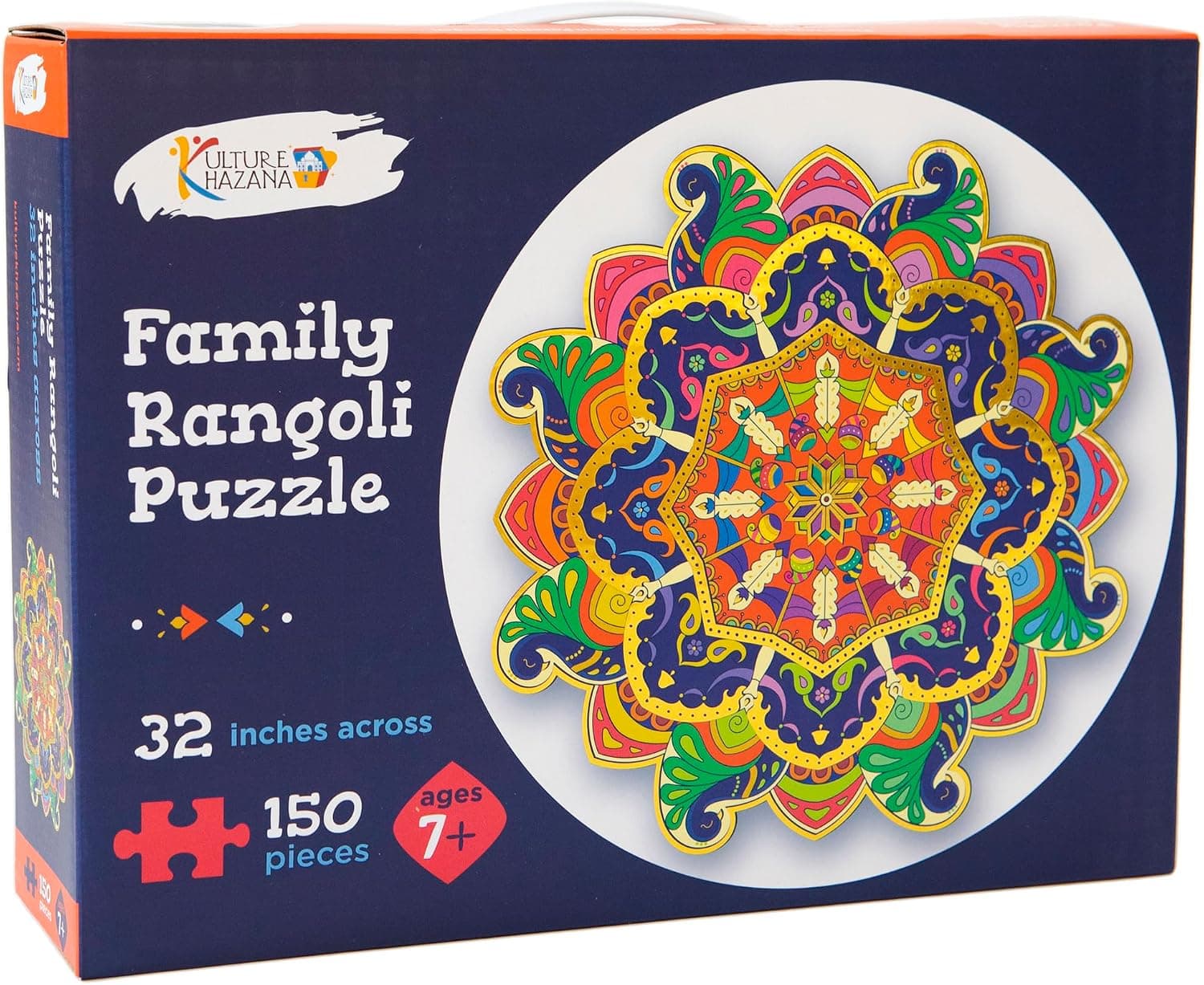 Kulture Khazana Rangoli Mandala Floor Puzzle for Kids | 150-Piece 32-Inch Indian Art Puzzle