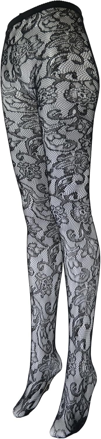 purple or black lace tights for women one pair sexy fishnet pantyhose with designs rose high waist floral Christmas
