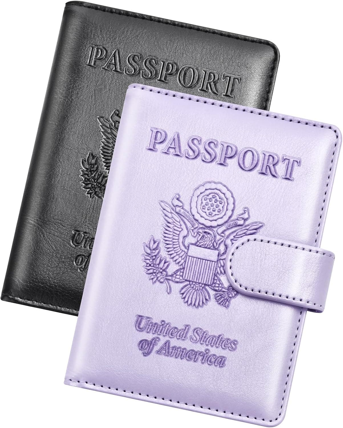 Herain Passport Holder 2‑Pack – RFID Blocking Travel Wallet Covers for Men & Women