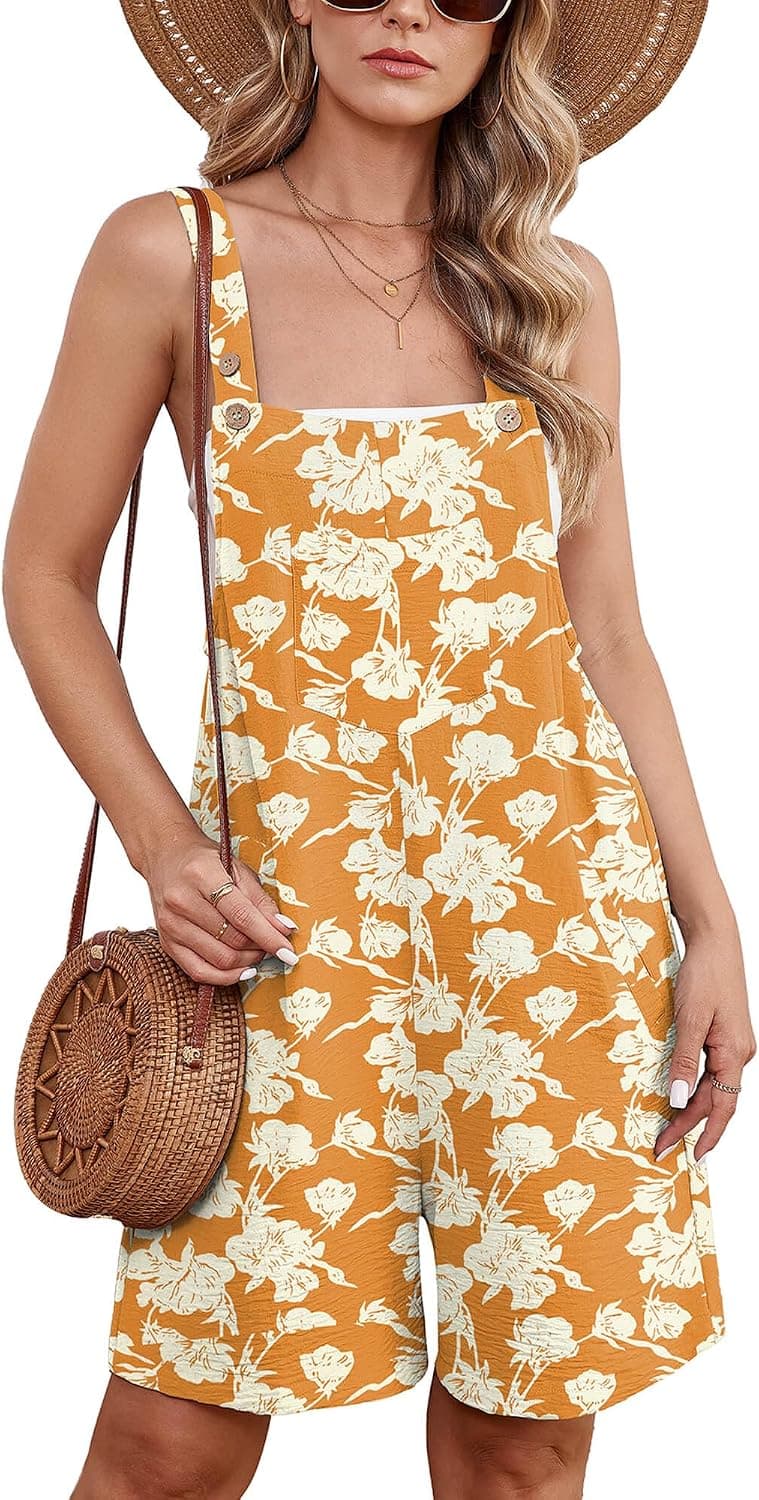 Rompers For Women Summer Casual Short Overalls Sleeveless Adjustable Loose Women's Jumpsuits with Pockets 2026