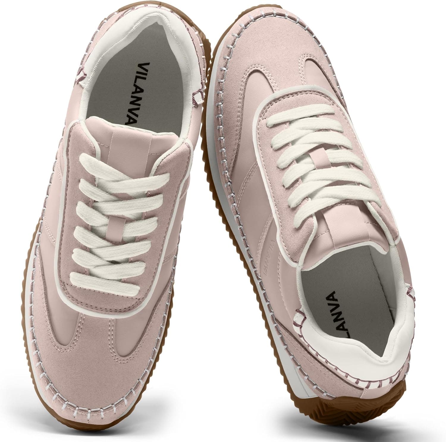 Vilanva Women's Fashion Sneakers Casual Tennis Shoes with Non-Slip Retro Gum Sole Ladies Walking Trendy Footwear