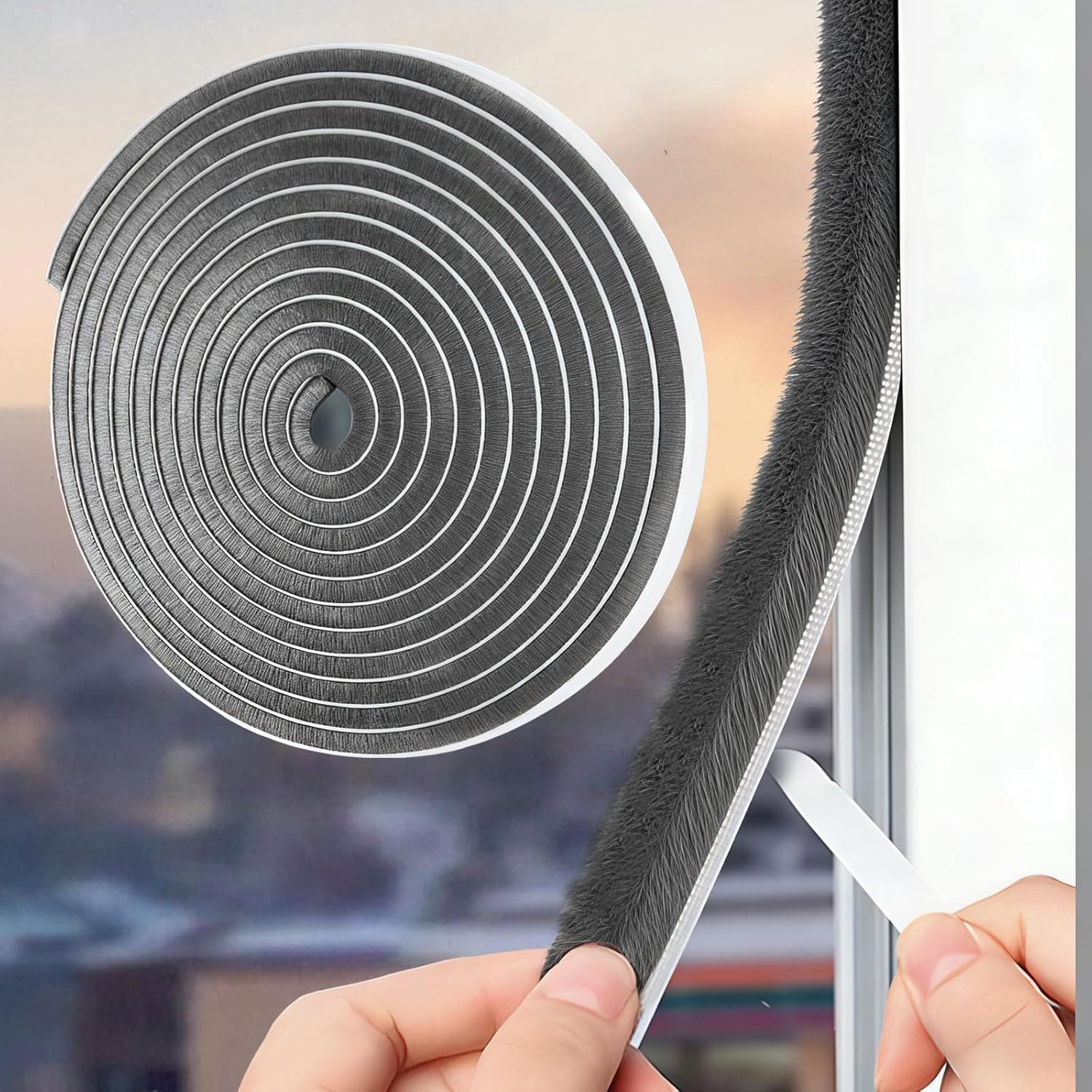 40FT Self-Adhesive Weather Stripping for Doors and Windows, Insulation Soundproofing Door Draft Stopper Gap Filler for Sliding, Front, Exterior, Frames(0.35'' Wide X 0.2'' Thick)