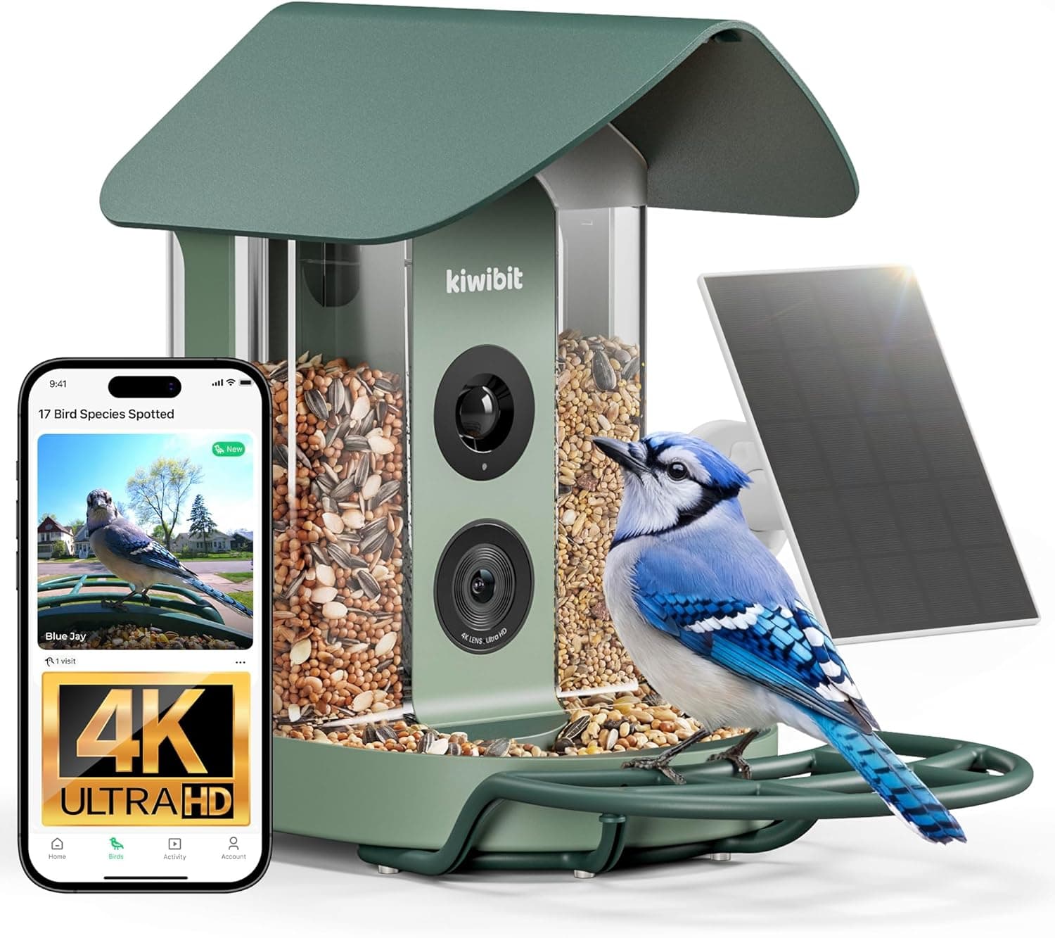 Kiwibit Smart Bird Feeder with Camera: 4K AI Bird Watching & Live Stream - image 1