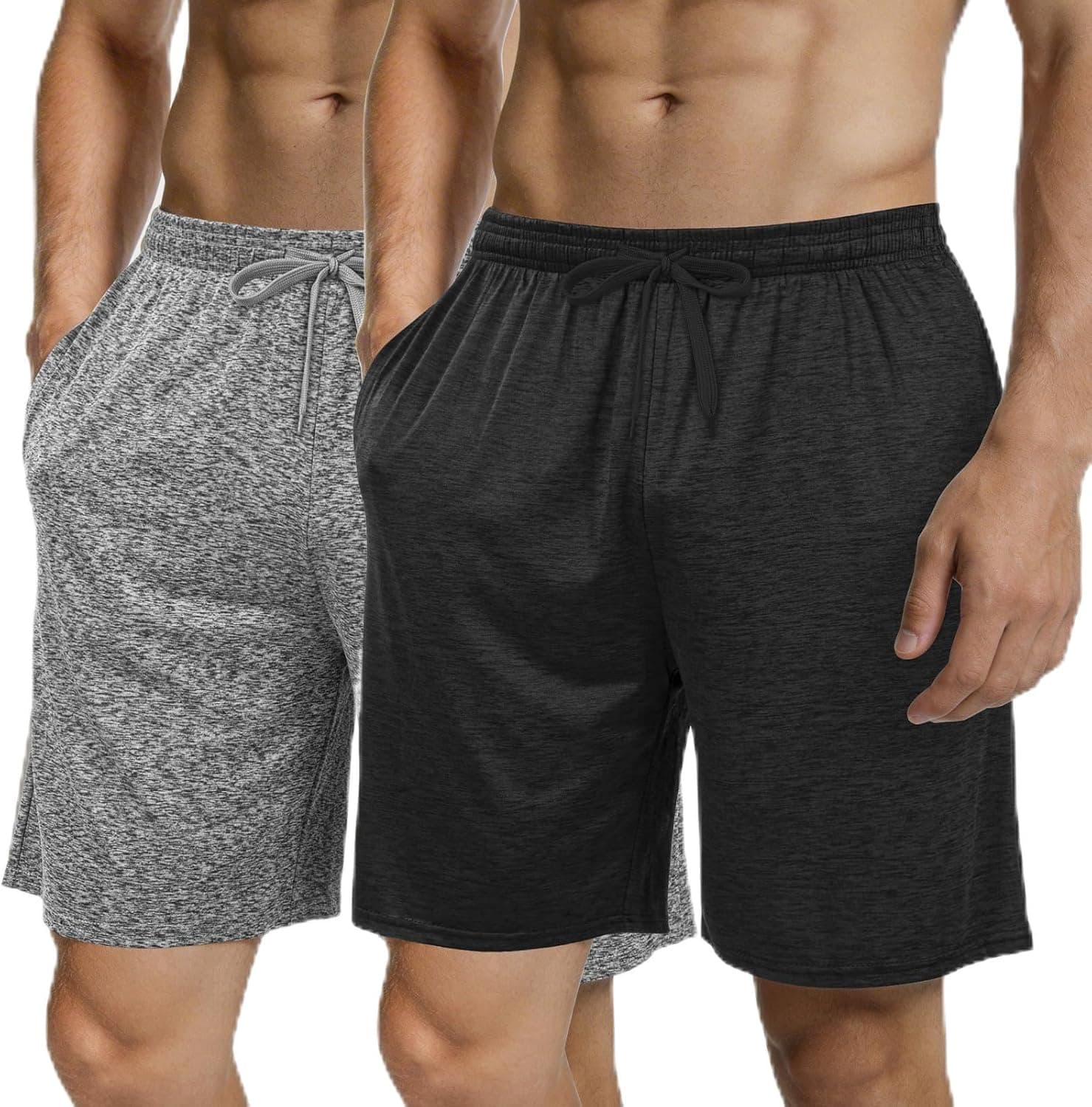 2 Packs Mens Athletic Running Shorts Workout Basketball Shorts Lightweight Quick Dry Gym Sports Shorts with Pockets - image 1