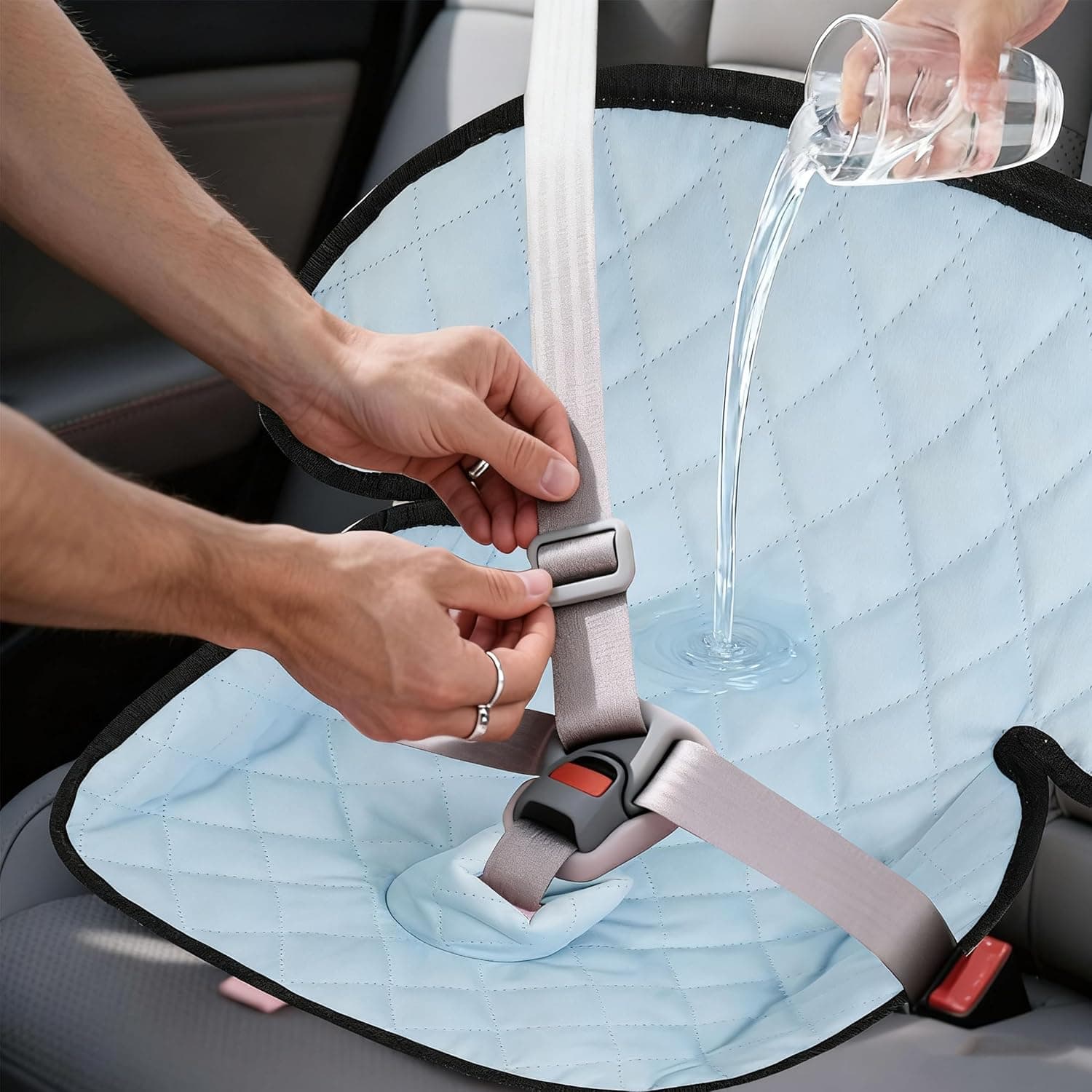 MOOB Waterproof Car Seat Protector - Potty Training Liner for Baby & Toddler, Machine Washable Piddle Pad with Anti-Slip Backing, Universal Fit for Infant Car Seat & Stroller (Blue) - image 1