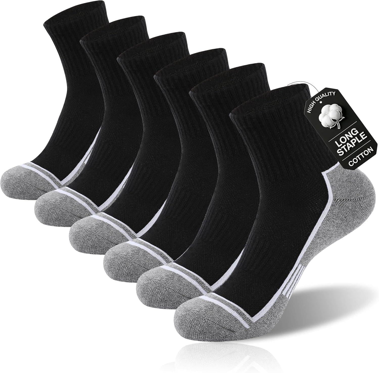 Urban Virgin Men Athletic Quarter Running Compression Socks Cotton Cushioned Athletic Ankle Moisture Wicking Socks Women