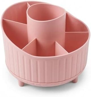 360° Rotating Makeup Organizer with 5 Compartments, Multifunction Cosmetic Containers, Modern Makeup Brush Holder Make Up for Cosmetics and Perfumes