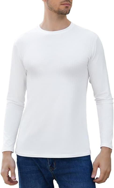 SIMIYA Mens Thermals Long Sleeve Undershirt Warm Fleece Lined Base Layer Thermal Tops Long John Shirts for Men