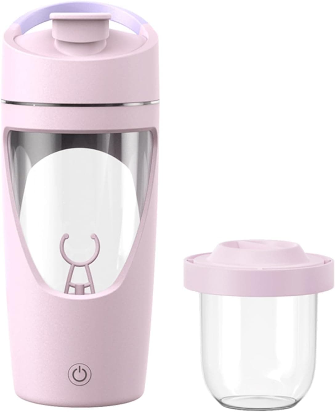 Electric Protein Shaker Bottle with Storage, 24oz USB-C Rechargeable Protein Shaker Cup, BPA-Free Tritan, Leak-Proof Portable Mixer Bottle for Gym, Travel(Pink) - image 1