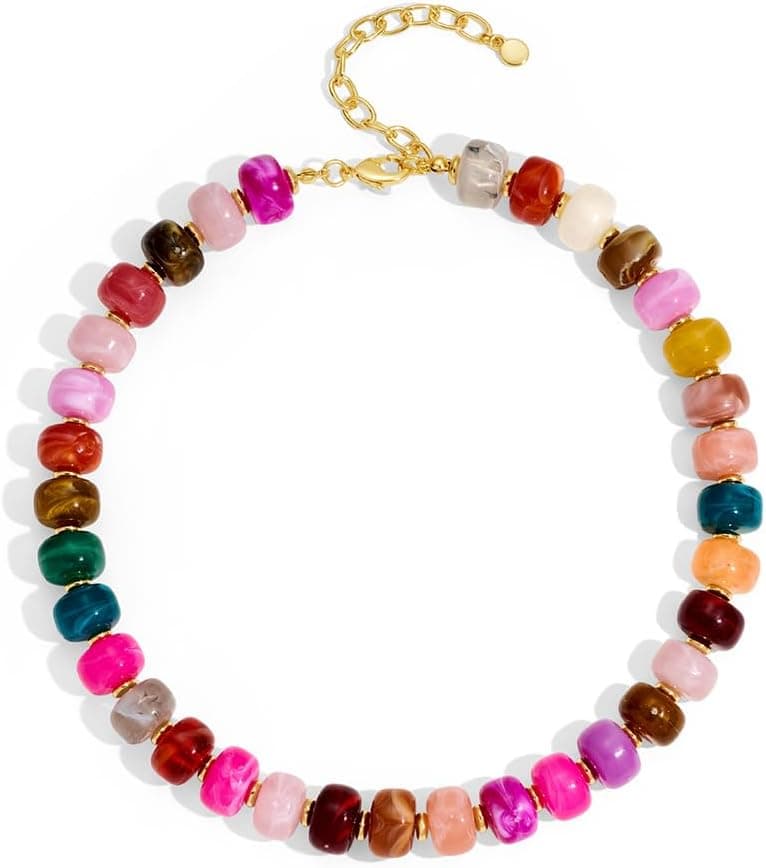Beaded Necklace for Women Trendy Multicolor Statement Necklace
