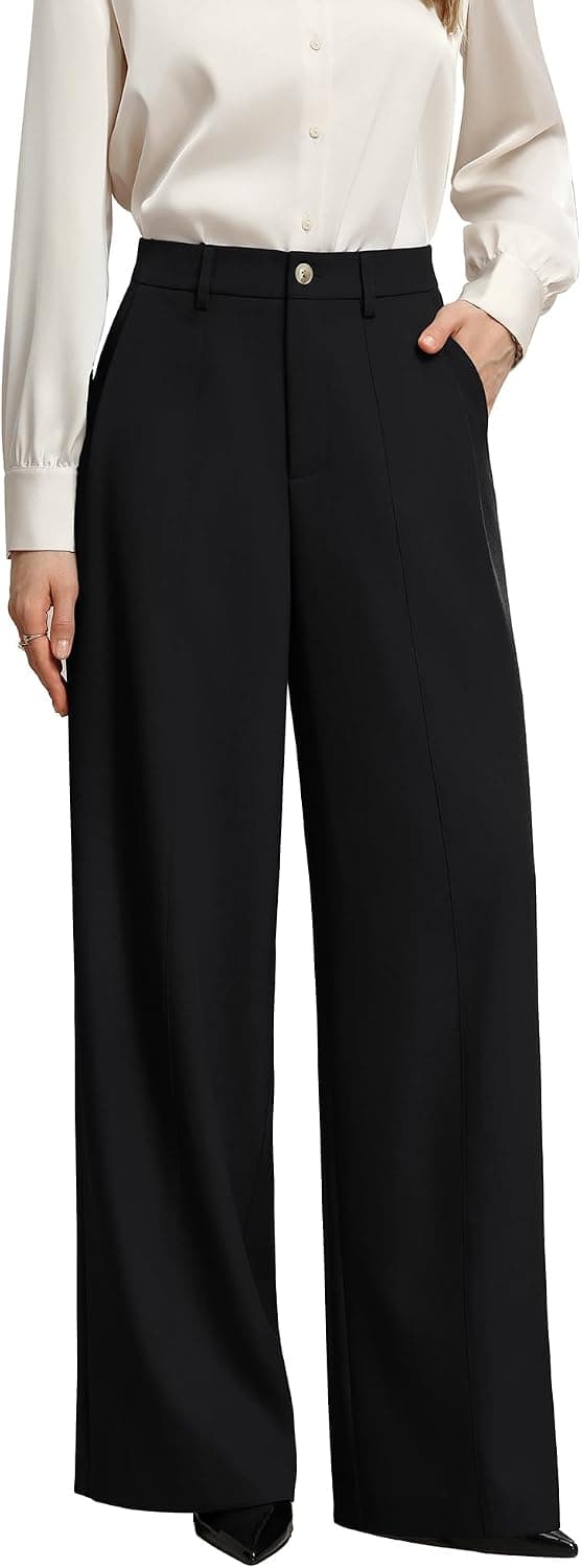 GRACE KARIN Womens Wide Leg Dress Pants,2026 Fall High Waisted Trousers with Pockets, Business Office Work Slacks Outfit