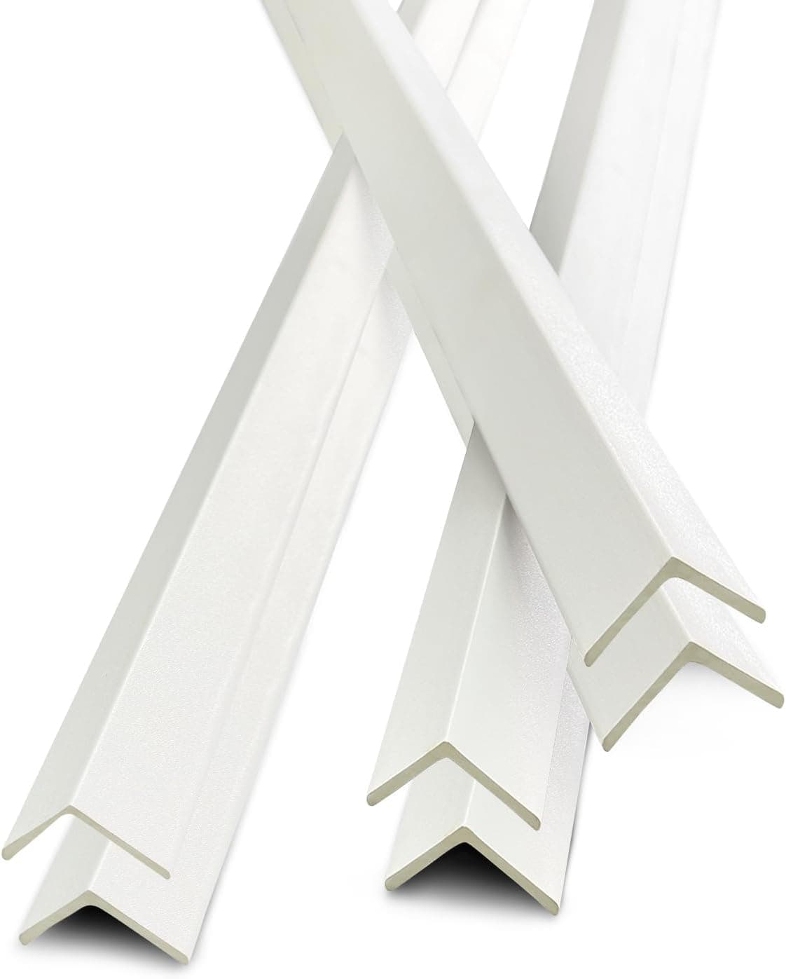 6Pcs 48" Wall Corner Protector,Pre-Cut Wall Corner Protector Guard Protection,Wood Grain Corner Trim for Door,Window Frames,Wooden Wall Edges(6Pcs-White) - image 1