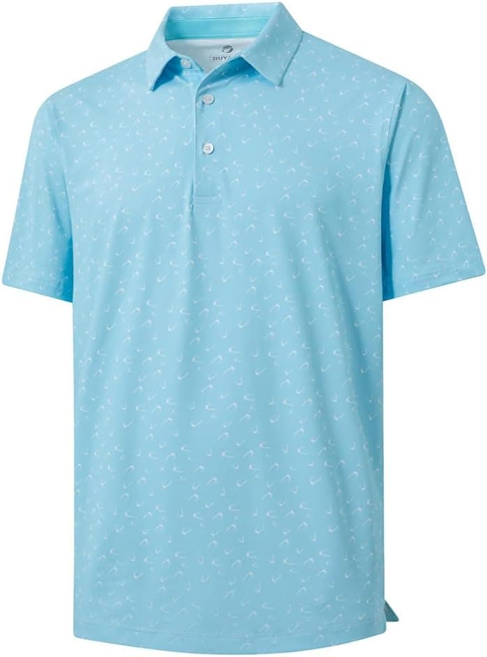JIUYANG Men's Dry Fit Golf Polo Shirts - Moisture Wicking 4-Way Stretch UPF 50+ Short Sleeve Performance Print Casual Shirt - image 1