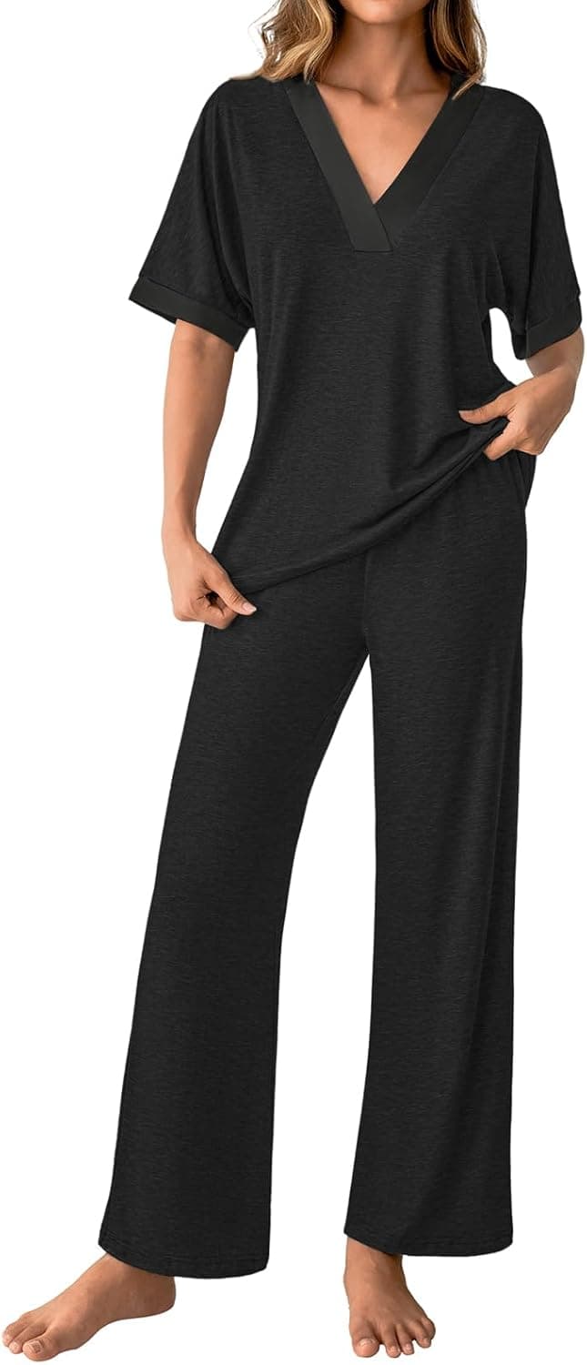 GKBK Womens Two Piece Outfits Pajama Sets 3/4 Sleeve Sleepwear Nightwear Loungewear Matching Lounge Set - image 1