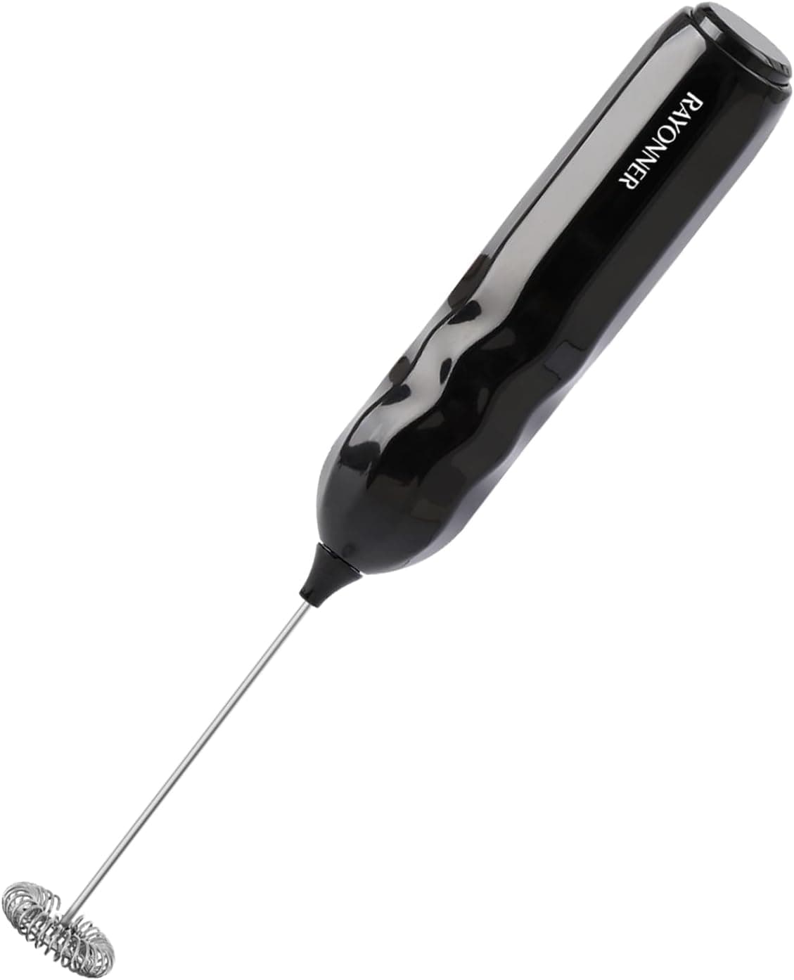 RAYONNER Milk Frother Handheld, Black | Fast Powerful Drink Mixer, Stainless Steel Whisk, For Coffee, Battery Operated - image 1