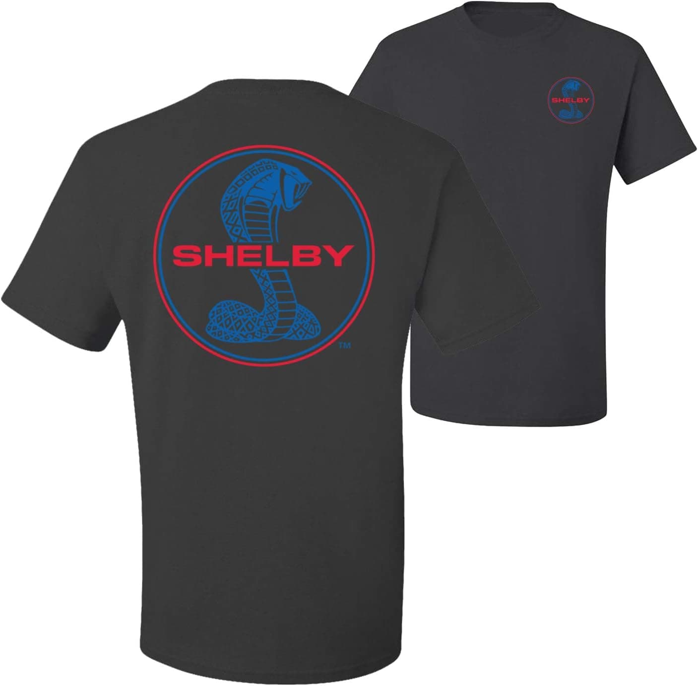Shelby Cobra USA Logo Emblem Powered by Ford Motors Cars and Trucks Front and Back Men's Graphic T-Shirt - image 1