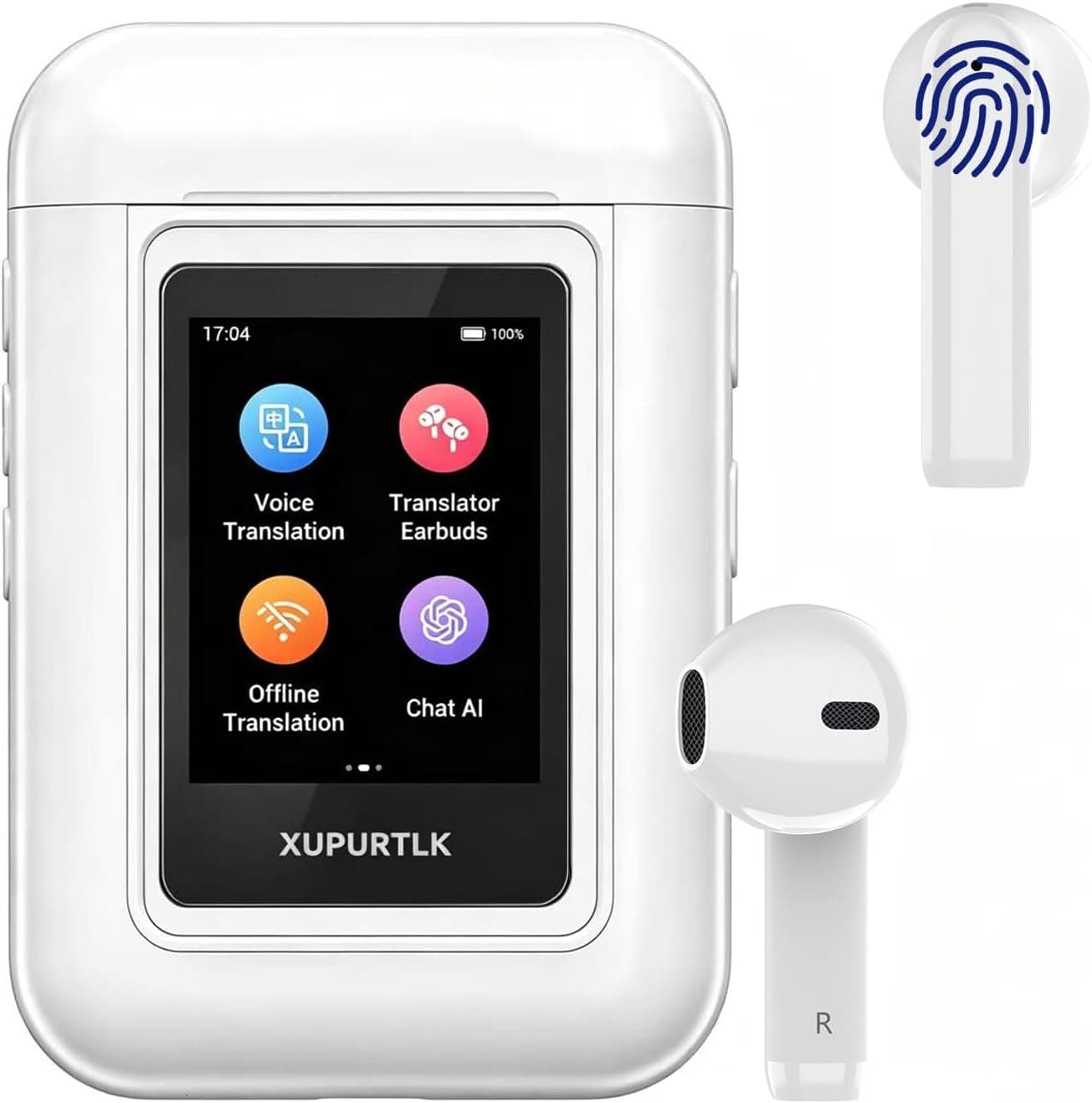 AI Translation Earbuds Real Time, 120 Offline Packages Audifonos Traductores Inglés Español, Language Translator Earbuds with 74 Online Languages, A8 Translator Device for Travel/Business - image 1