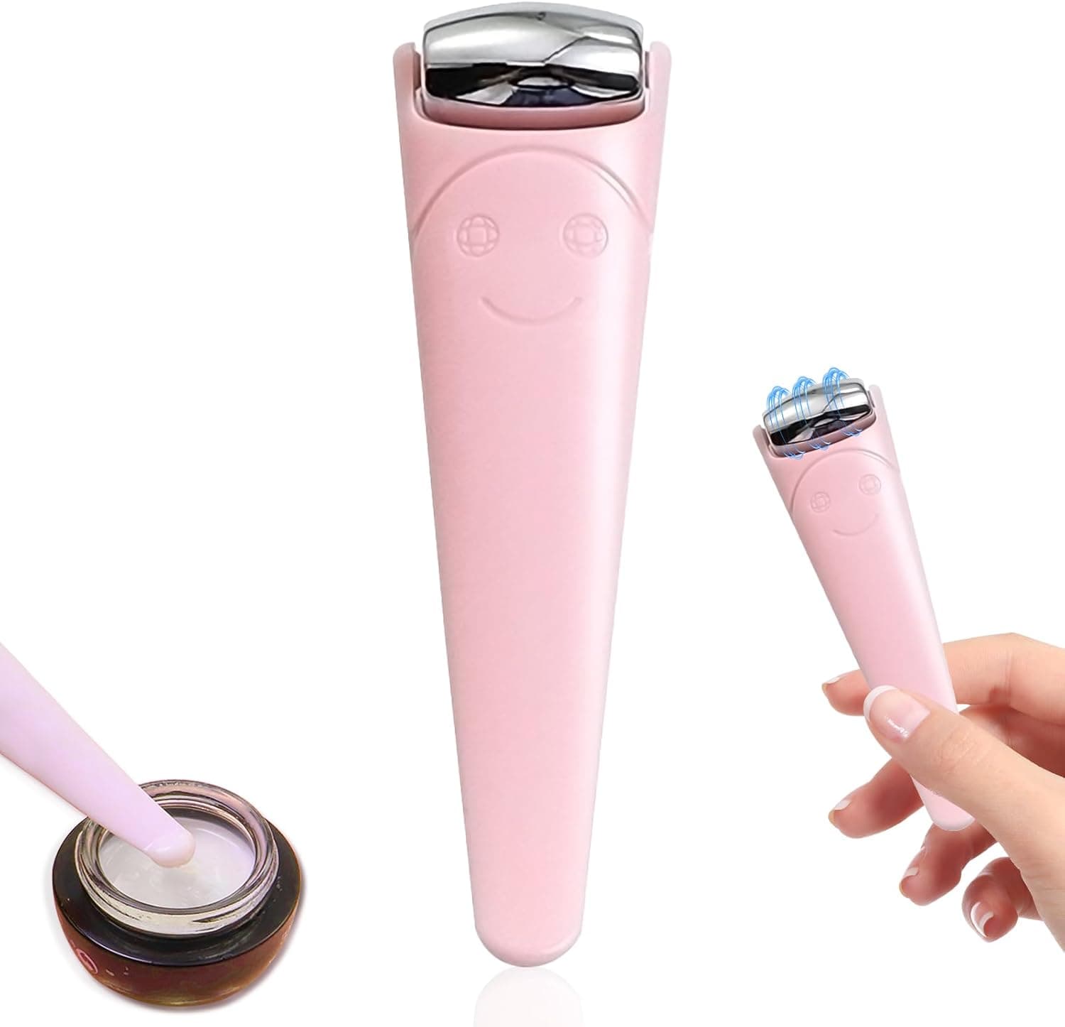 Mini Stainless Steel Ice Facial Roller Face & Under Eye Roller, Travel Size Cooling Facial Tool, for Under Eye Areas that Feel Puffy Or Have A Tired, Dark Look, Skincare Product Scoop
