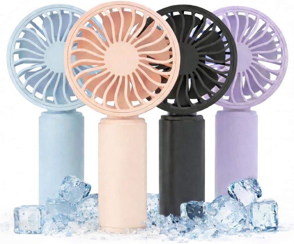 VanSmaGo 4 Pack Mini Handheld Fan, USB Rechargeable Portable Personal Fan with 3 Speeds, Detachable Cover, Small Lightweight Pocket-Size Fan for Kids, Family, Travel, School, Theme Park - image 1