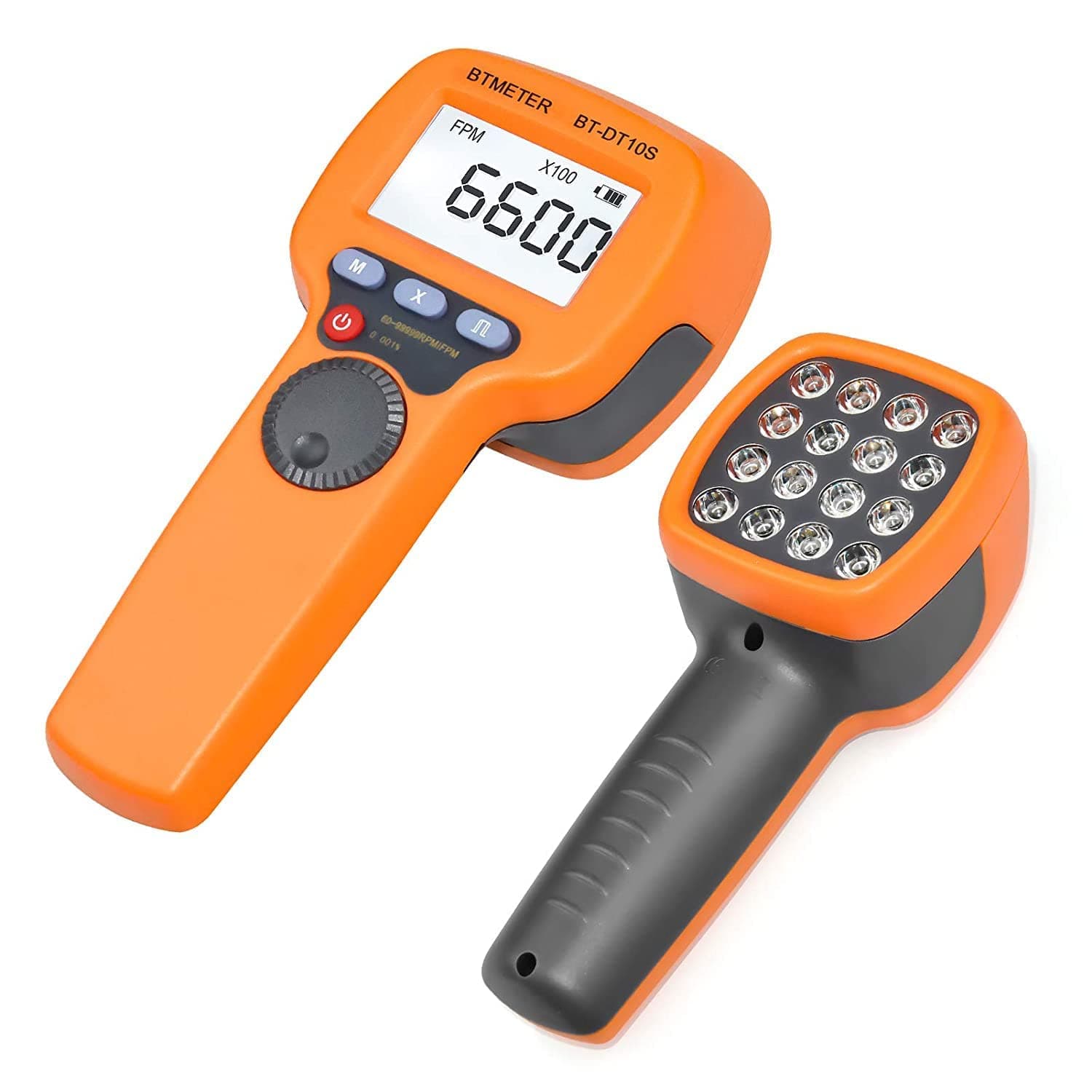 Handheld Stroboscope 60~99999 RPM, Digital Strobe Light Tachometer BT-DT10S, Estroboscopio Non Contact Motor Engine Speed Analyzer Measure Hz Velocity w/High Accuracy 0.001%