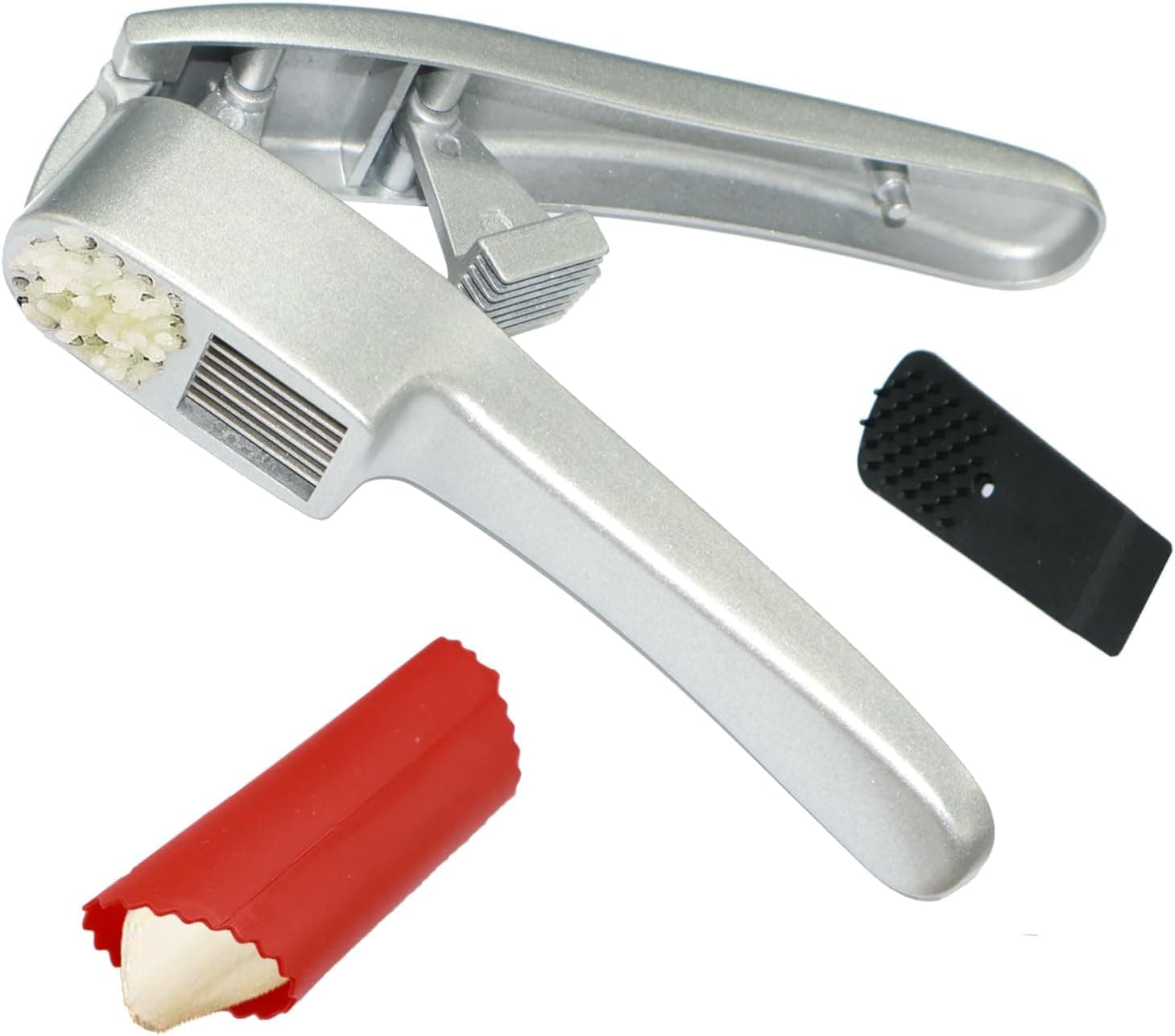 2-in-1 Garlic Press and Slicer | Aluminum Mincer & Peeler Tool for Home Cooking - image 1